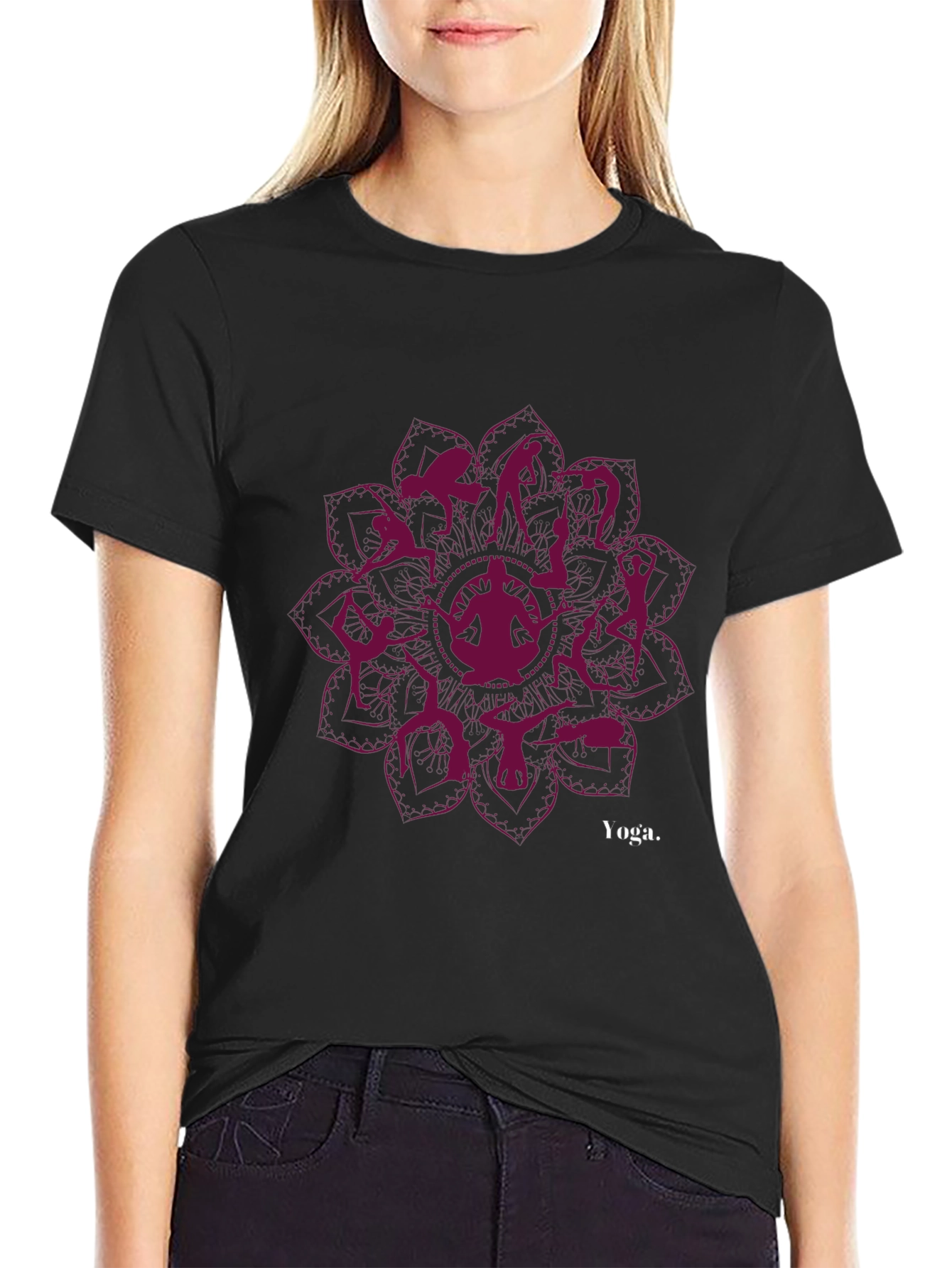 Yoga Silhouette Mandala T-Shirt
