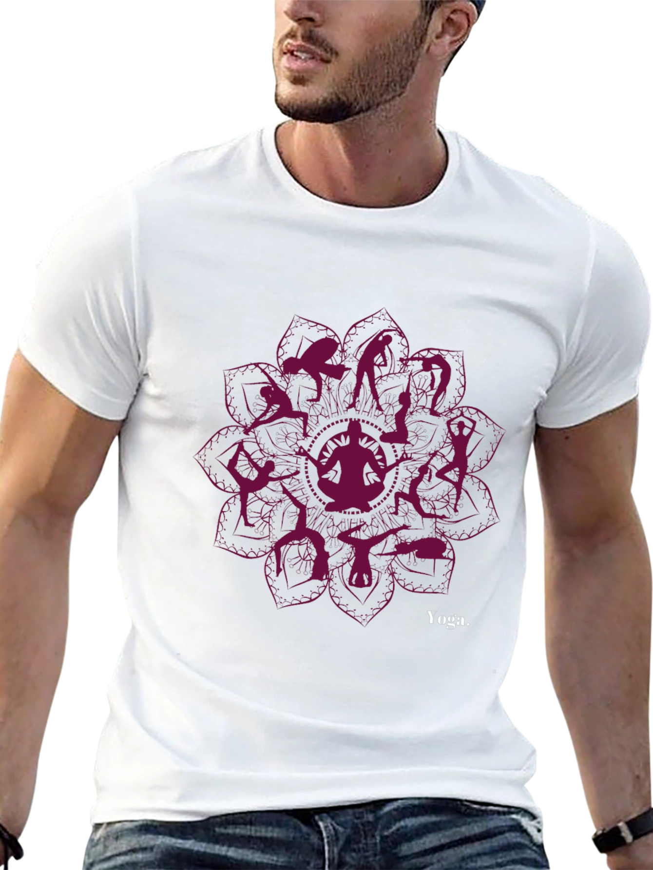 Yoga Silhouette Mandala T-Shirt