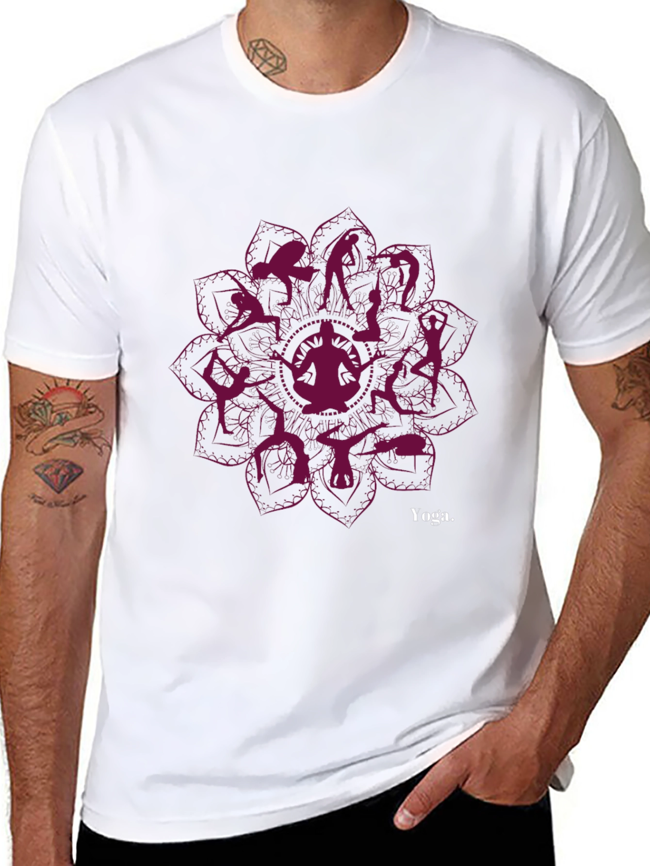 Yoga Silhouette Mandala T-Shirt