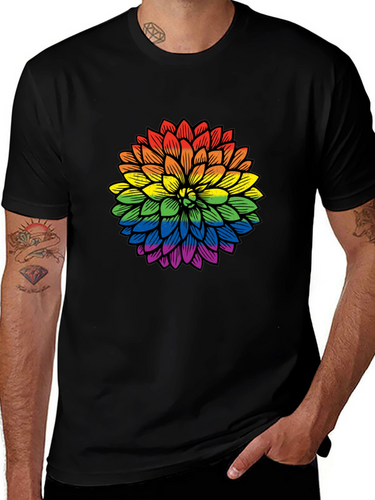 Rainbow Flower Graphic T-Shirt - Pride Apparel