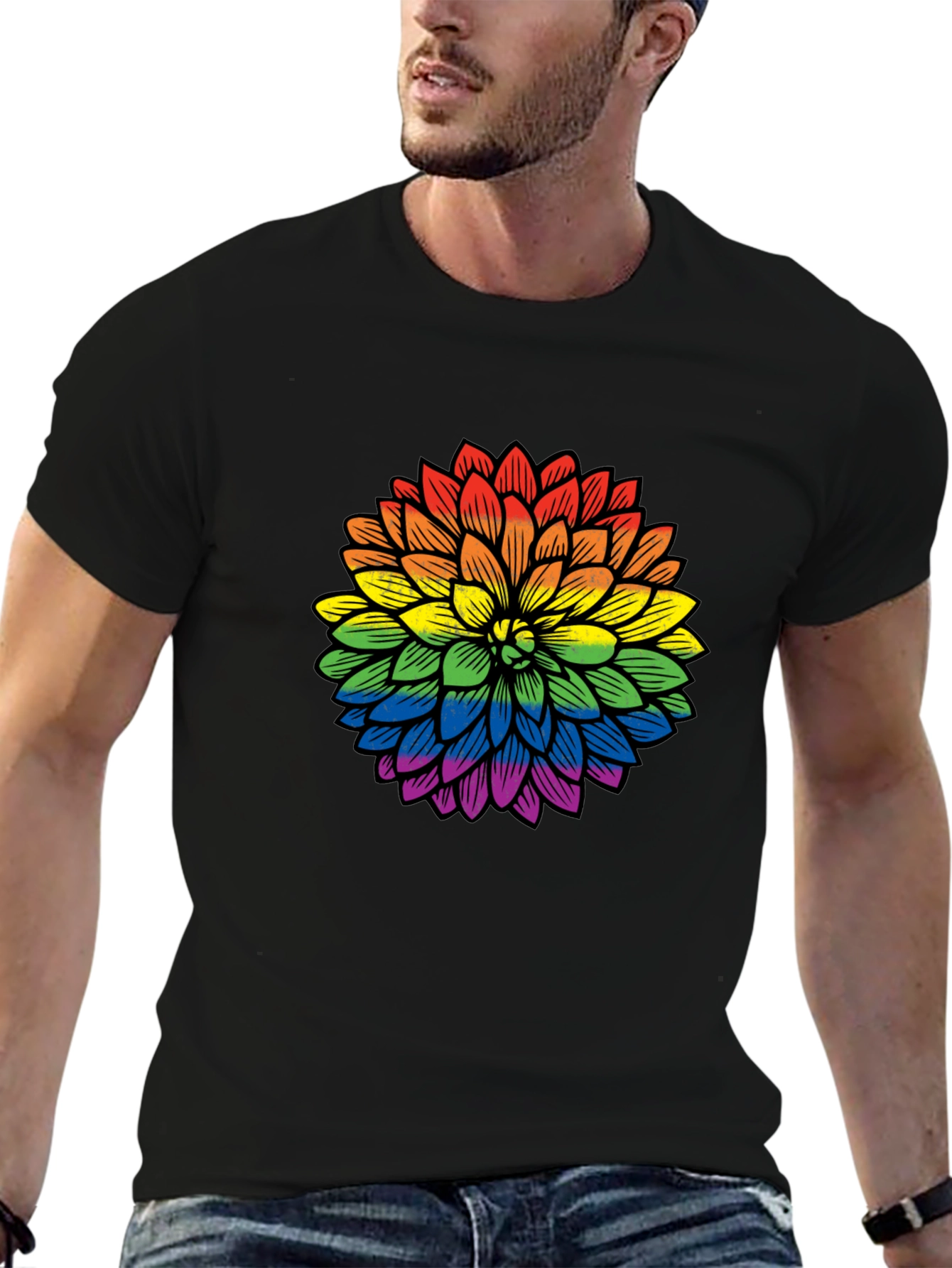 Rainbow Flower Graphic T-Shirt - Pride Apparel