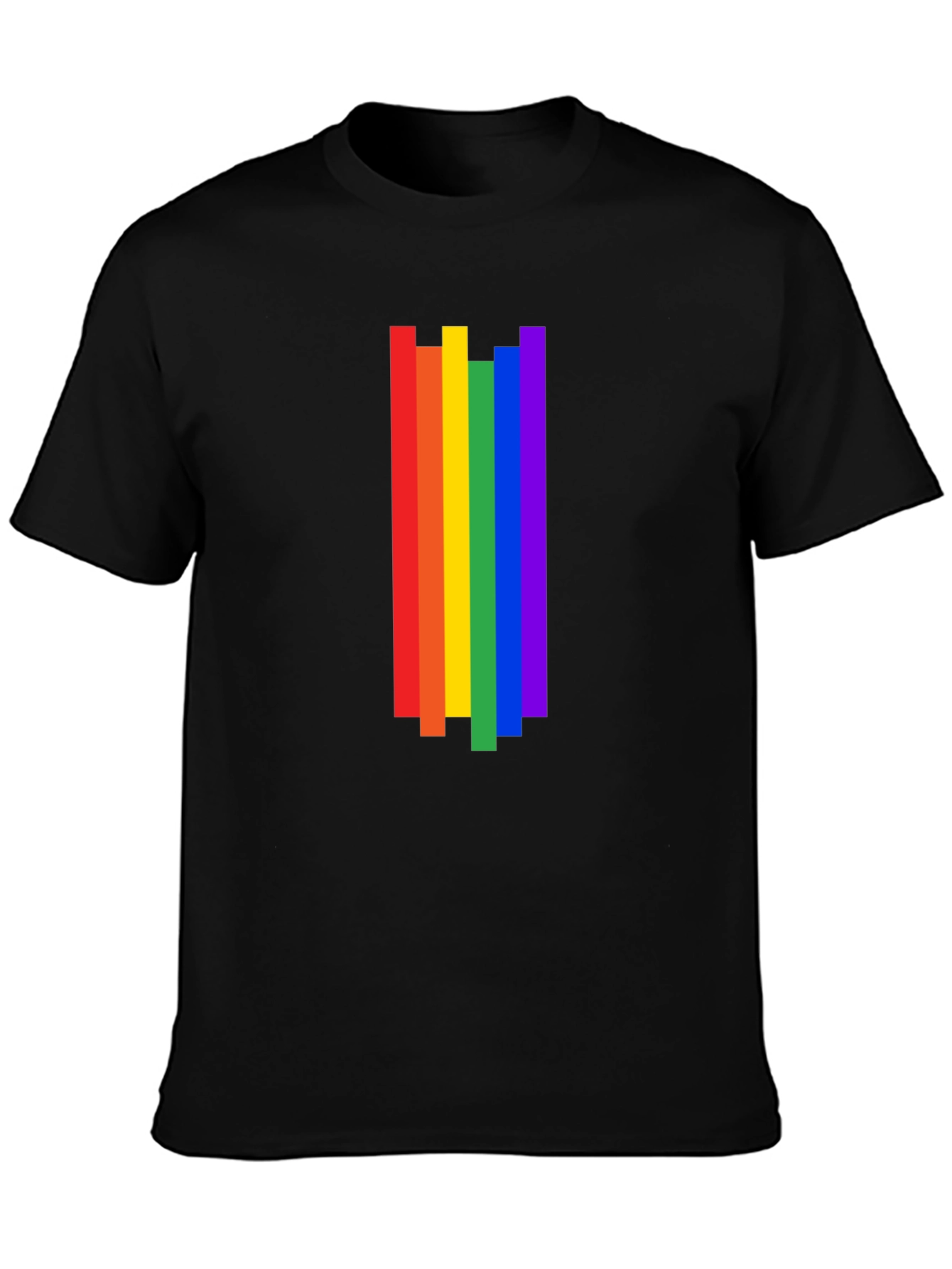 Rainbow Stripe Graphic Tee - Pride Month Shirt