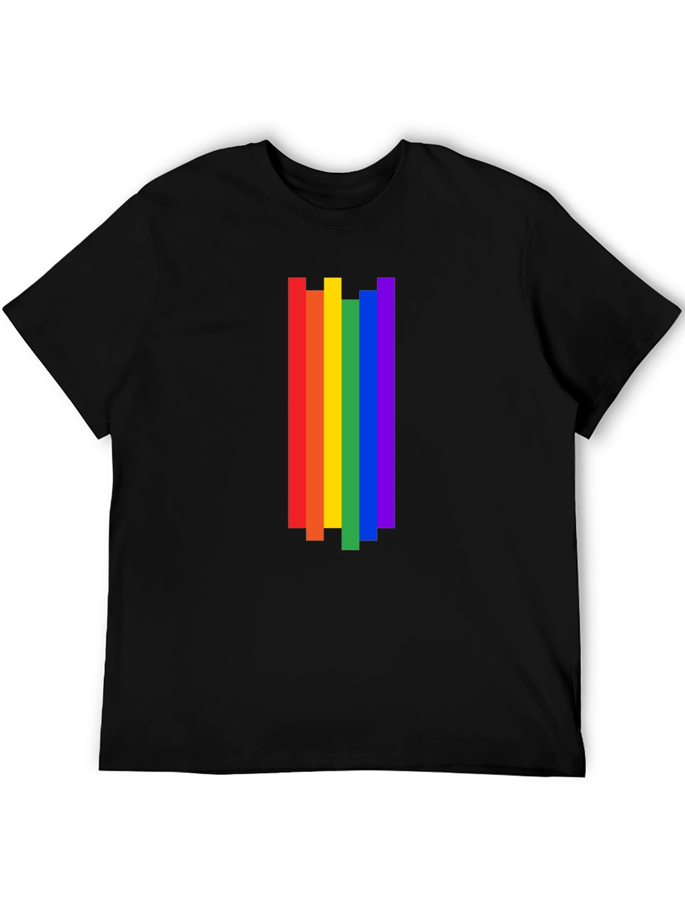 Rainbow Stripe Graphic Tee - Pride Month Shirt
