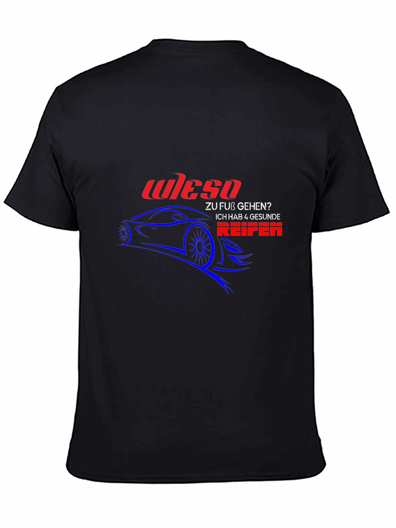 Wieso Car Graphic T-Shirt - Black Cotton Tee
