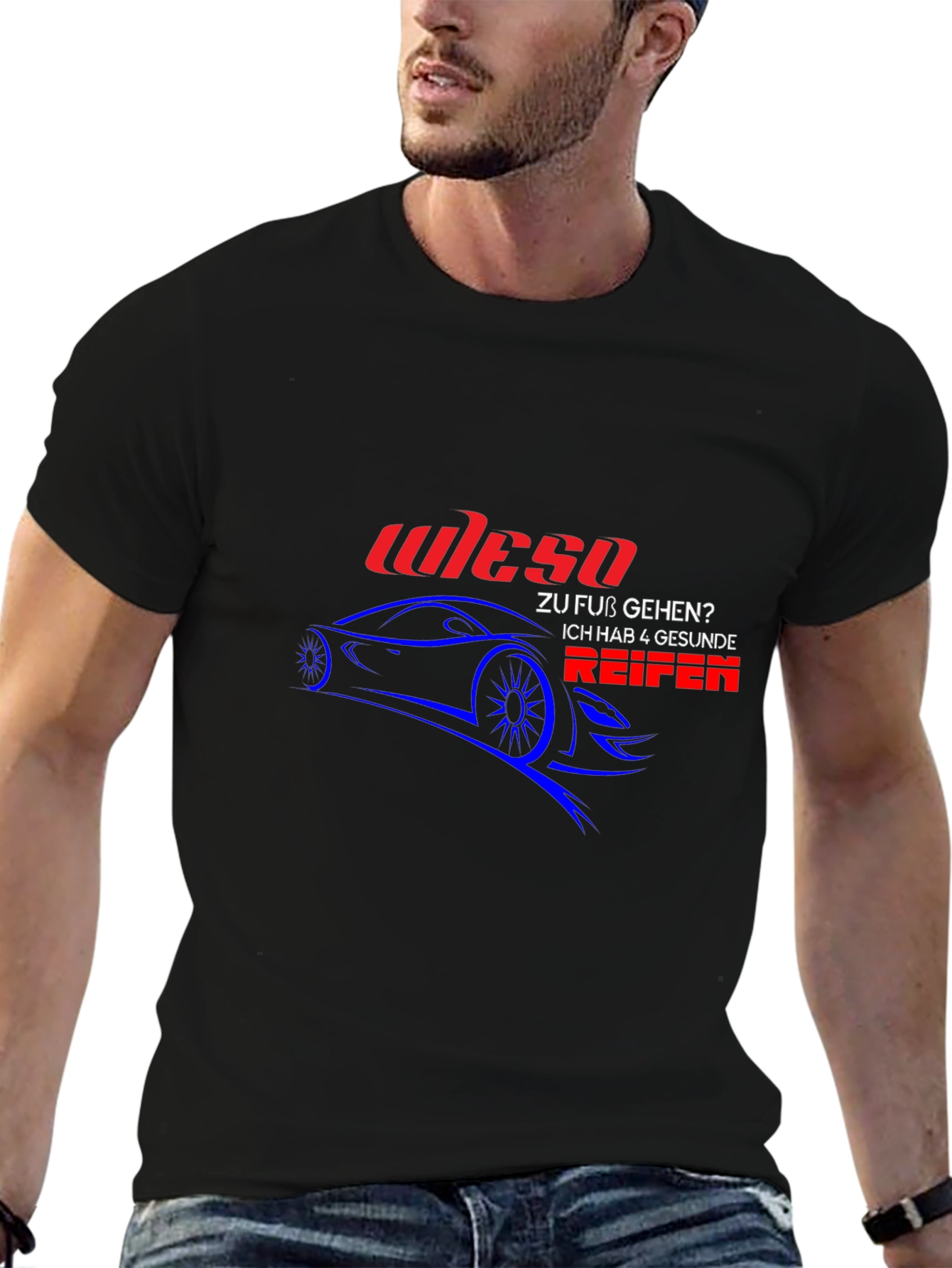 Wieso Car Graphic T-Shirt - Black Cotton Tee