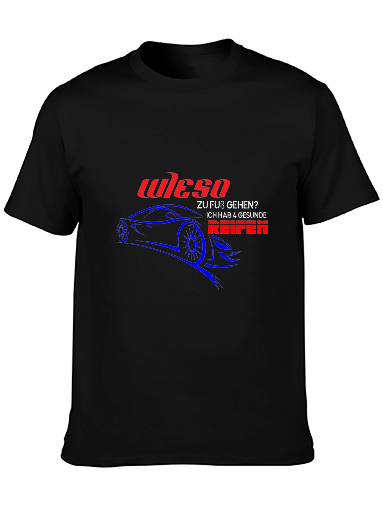 Wieso Car Graphic T-Shirt - Black Cotton Tee