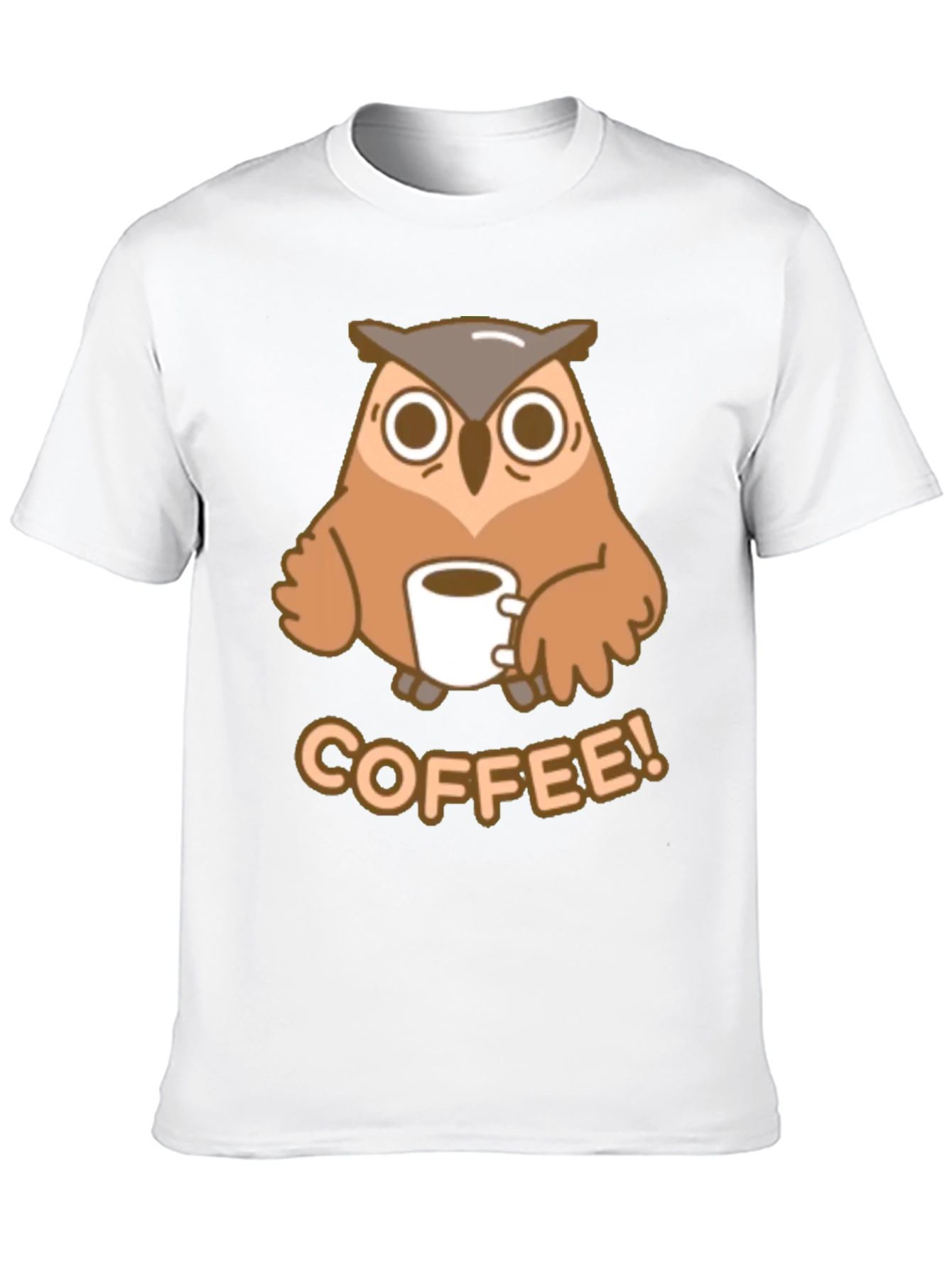 Owl Coffee Lover Tee - Cute Cartoon Design