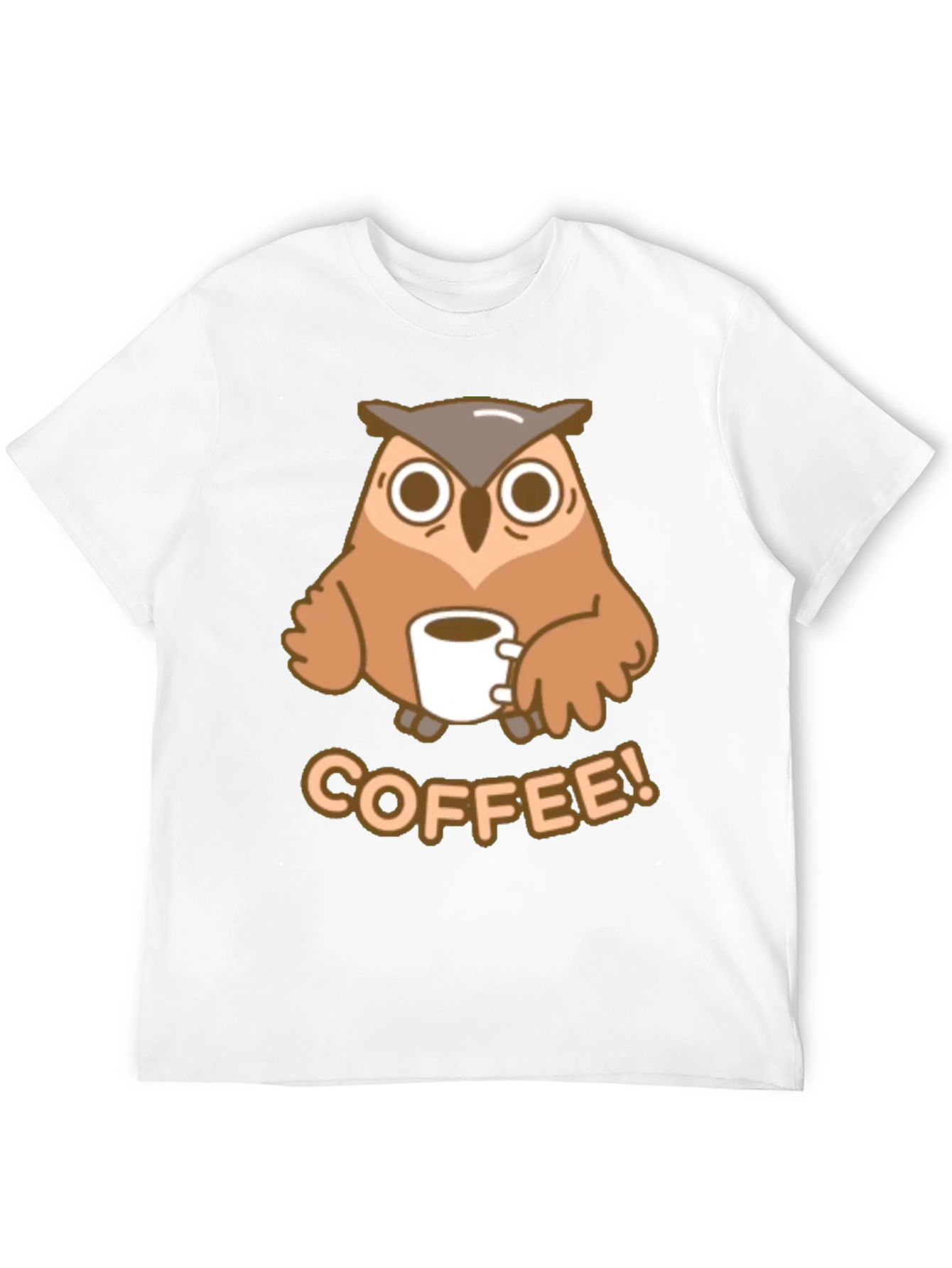 Owl Coffee Lover Tee - Cute Cartoon Design