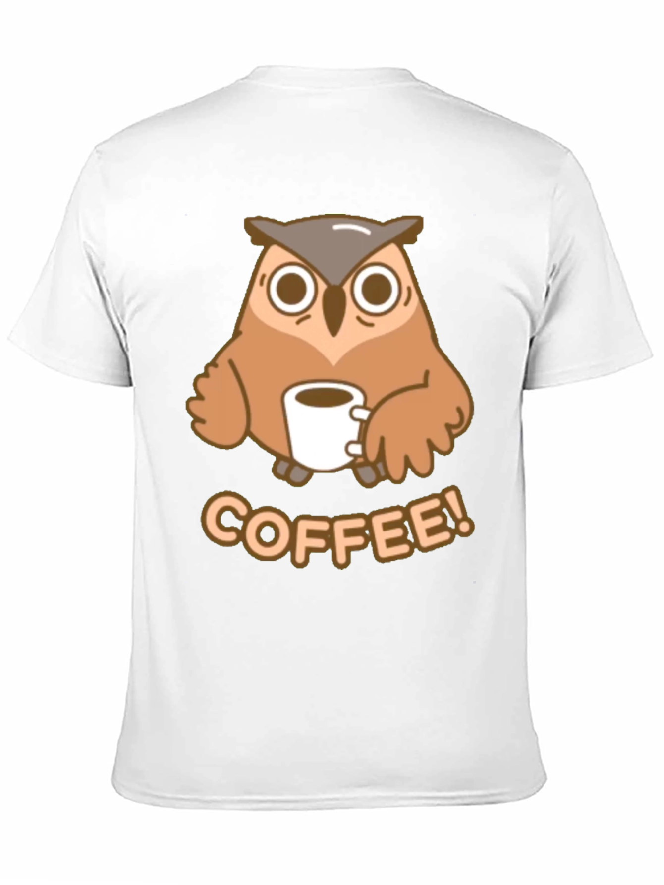 Owl Coffee Lover Tee - Cute Cartoon Design