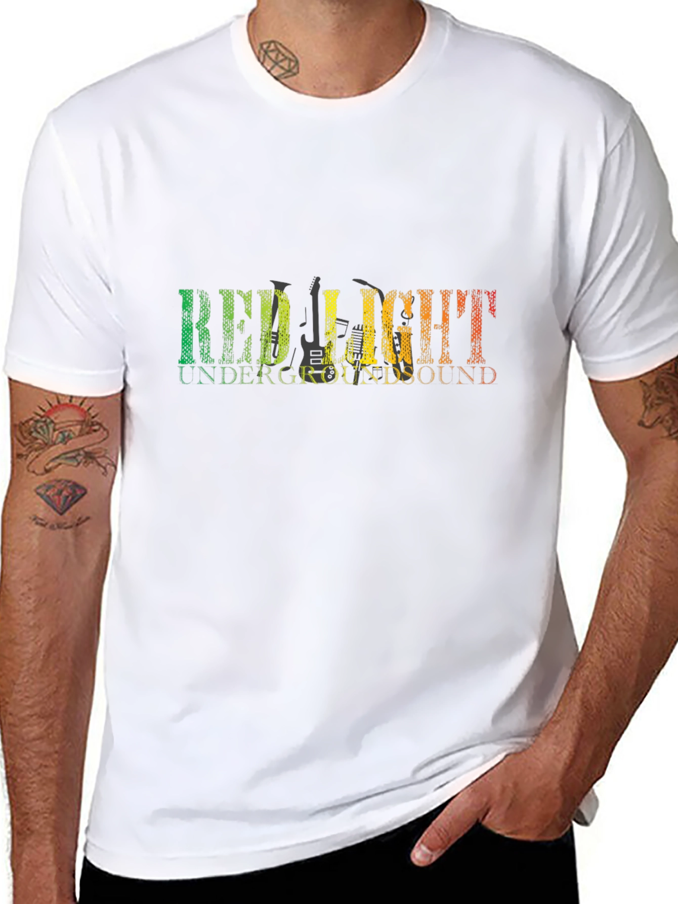 Red Light Underground Sound Graphic T-Shirt
