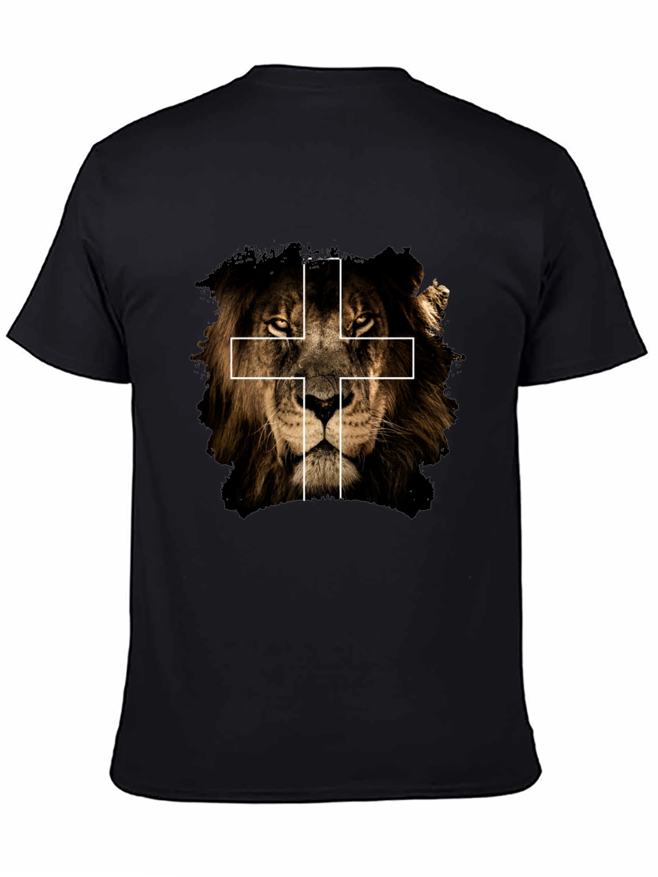 Lion and Cross Graphic Tee - Black
