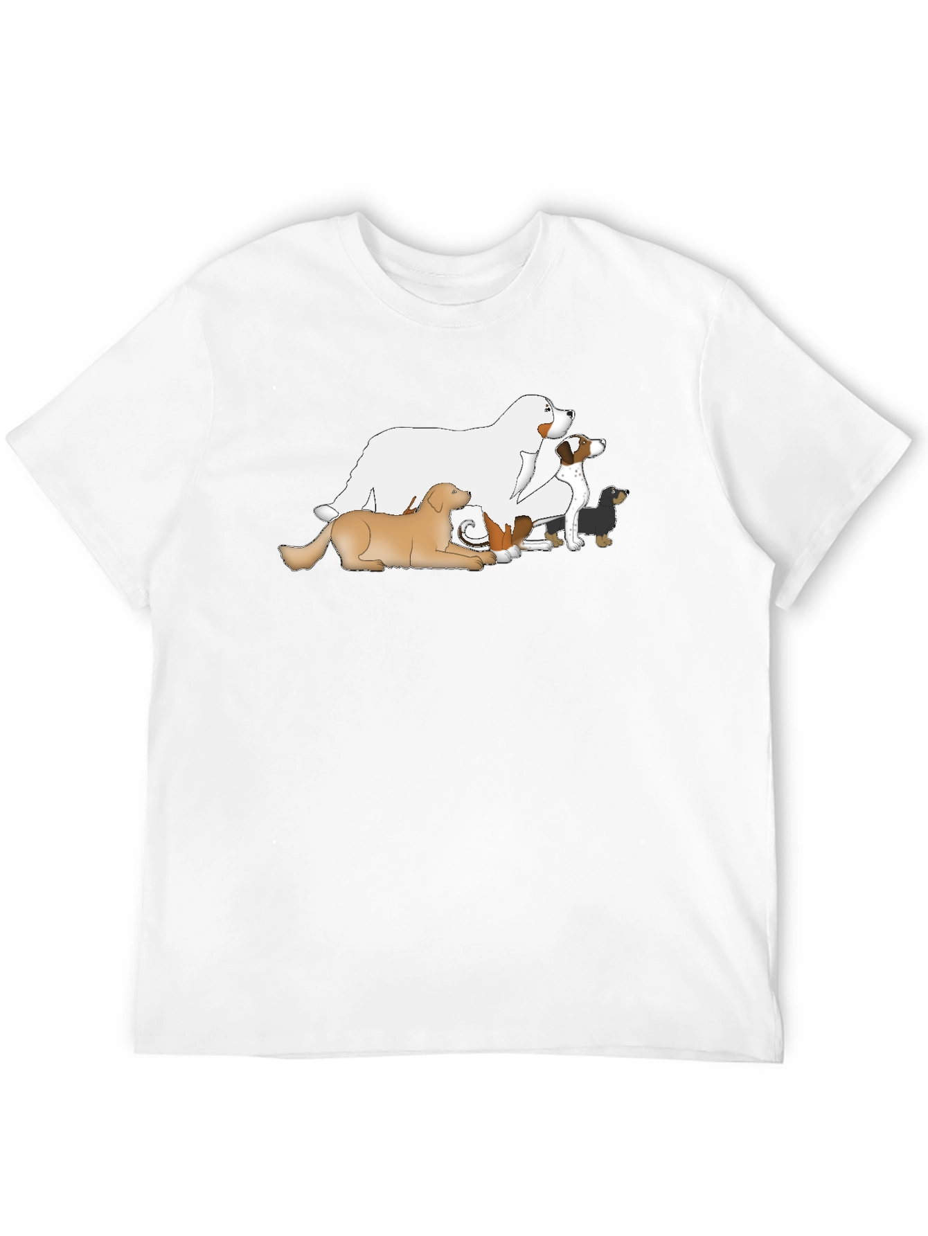 Dog Breed Cartoon T-Shirt - Black