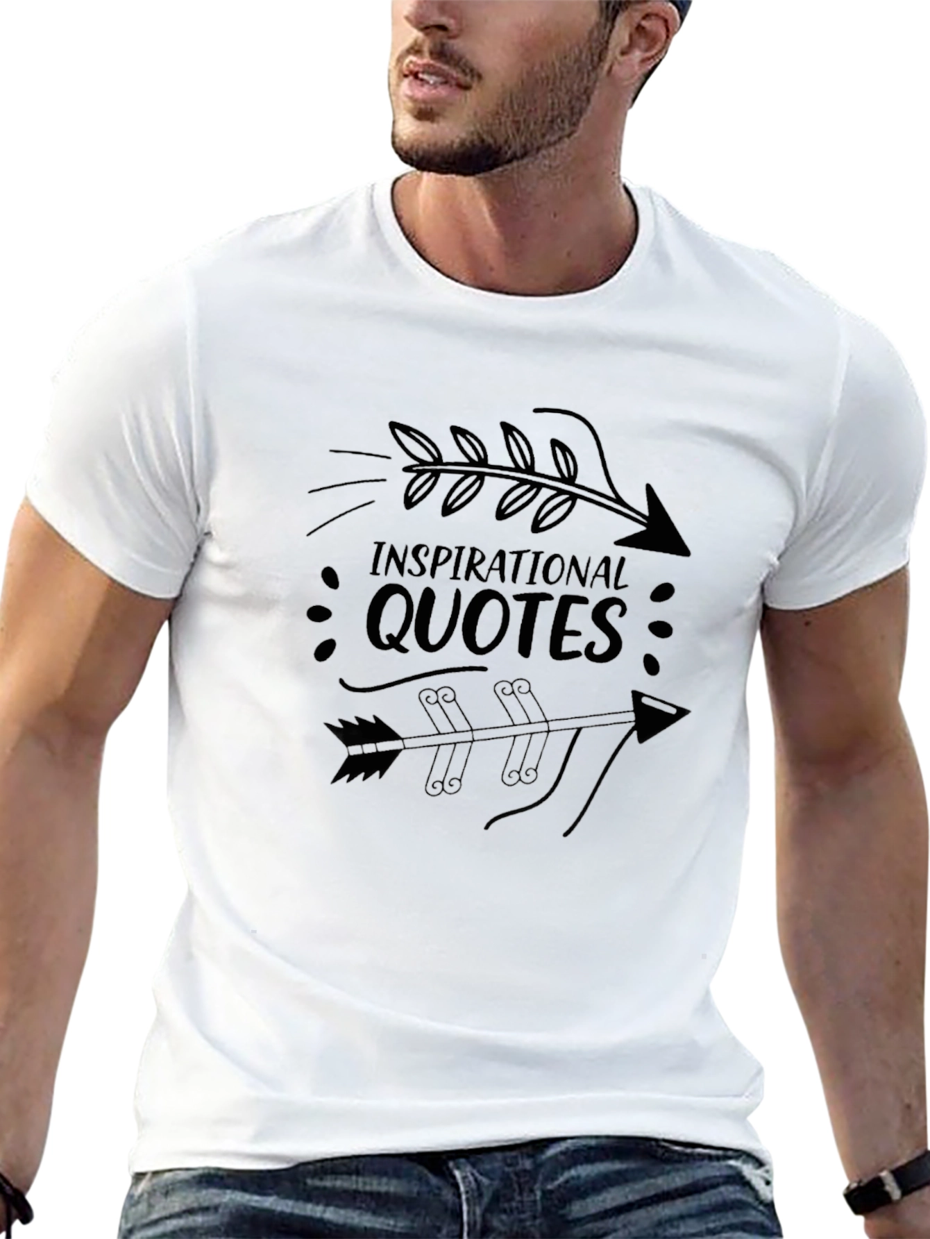 Inspirational Quotes Graphic Tee - Black Cotton Blend
