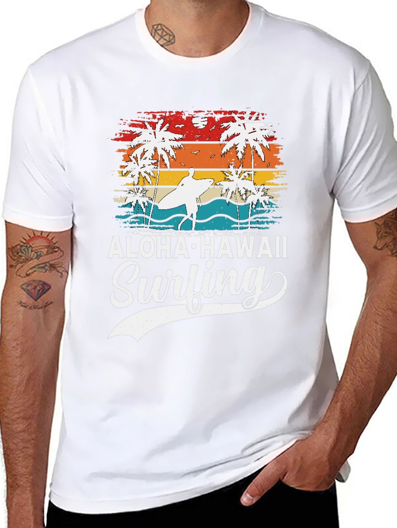 Aloha Hawaii Surfing Graphic T-Shirt
