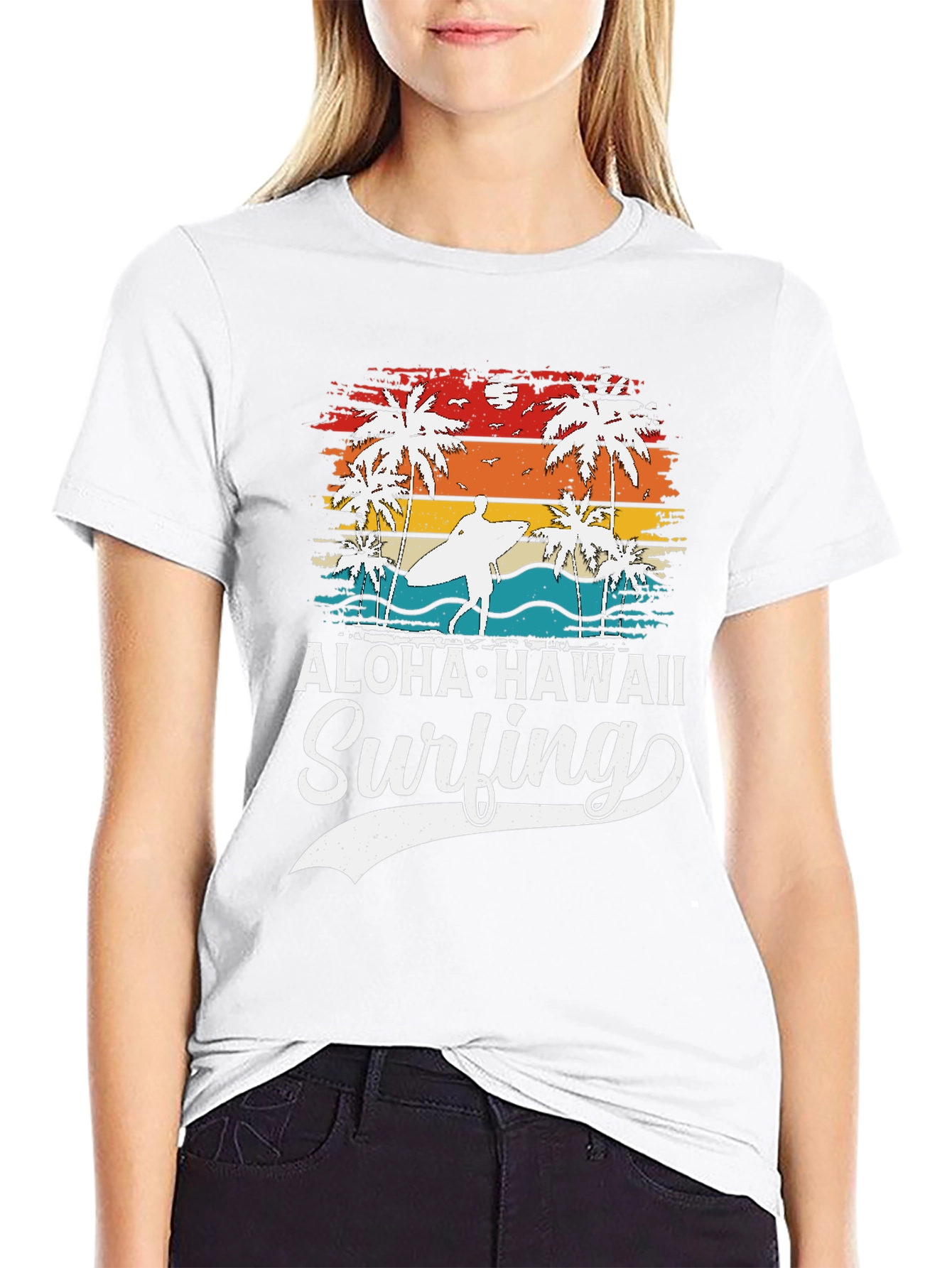 Aloha Hawaii Surfing Graphic T-Shirt