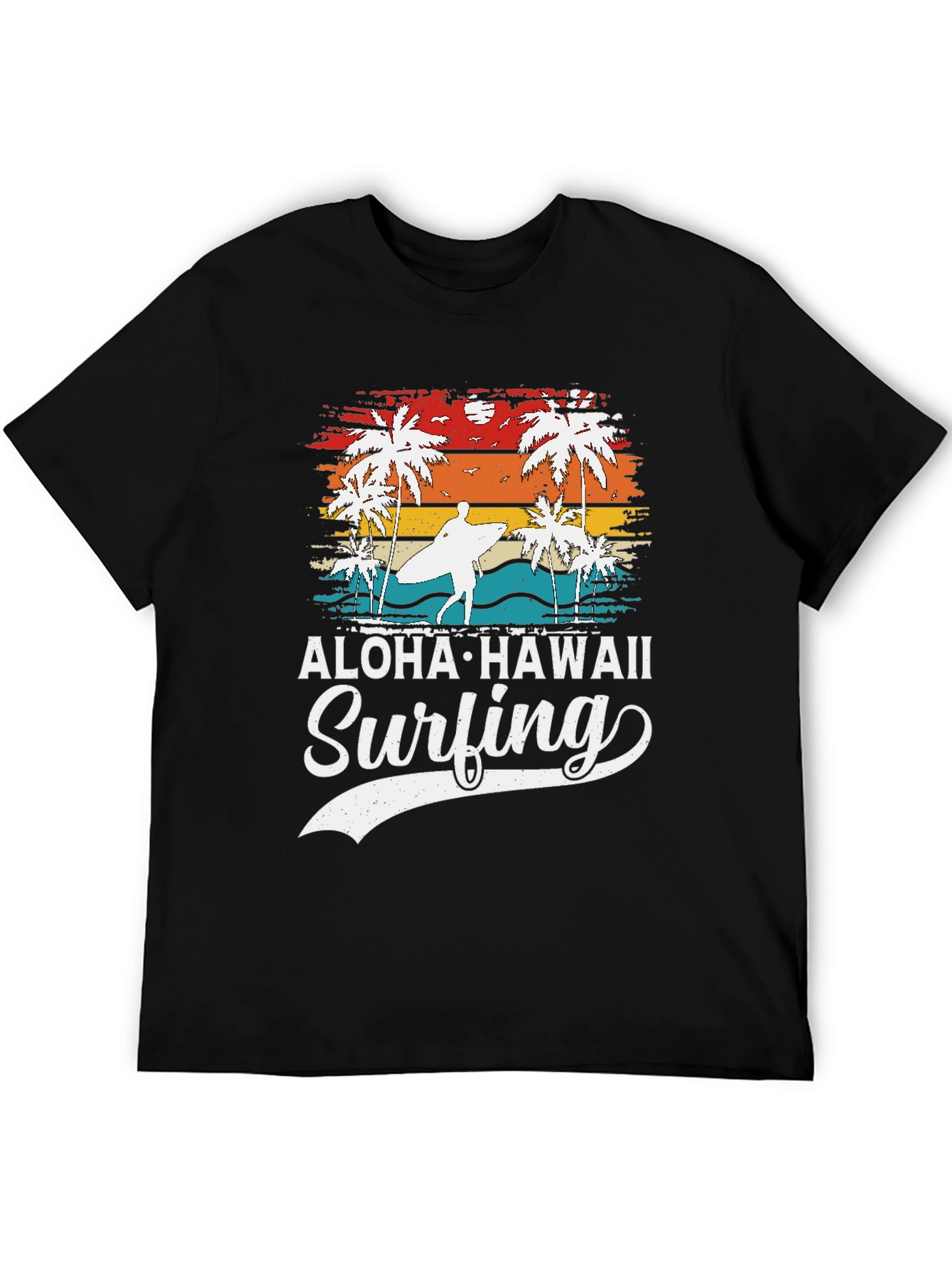 Aloha Hawaii Surfing Graphic T-Shirt