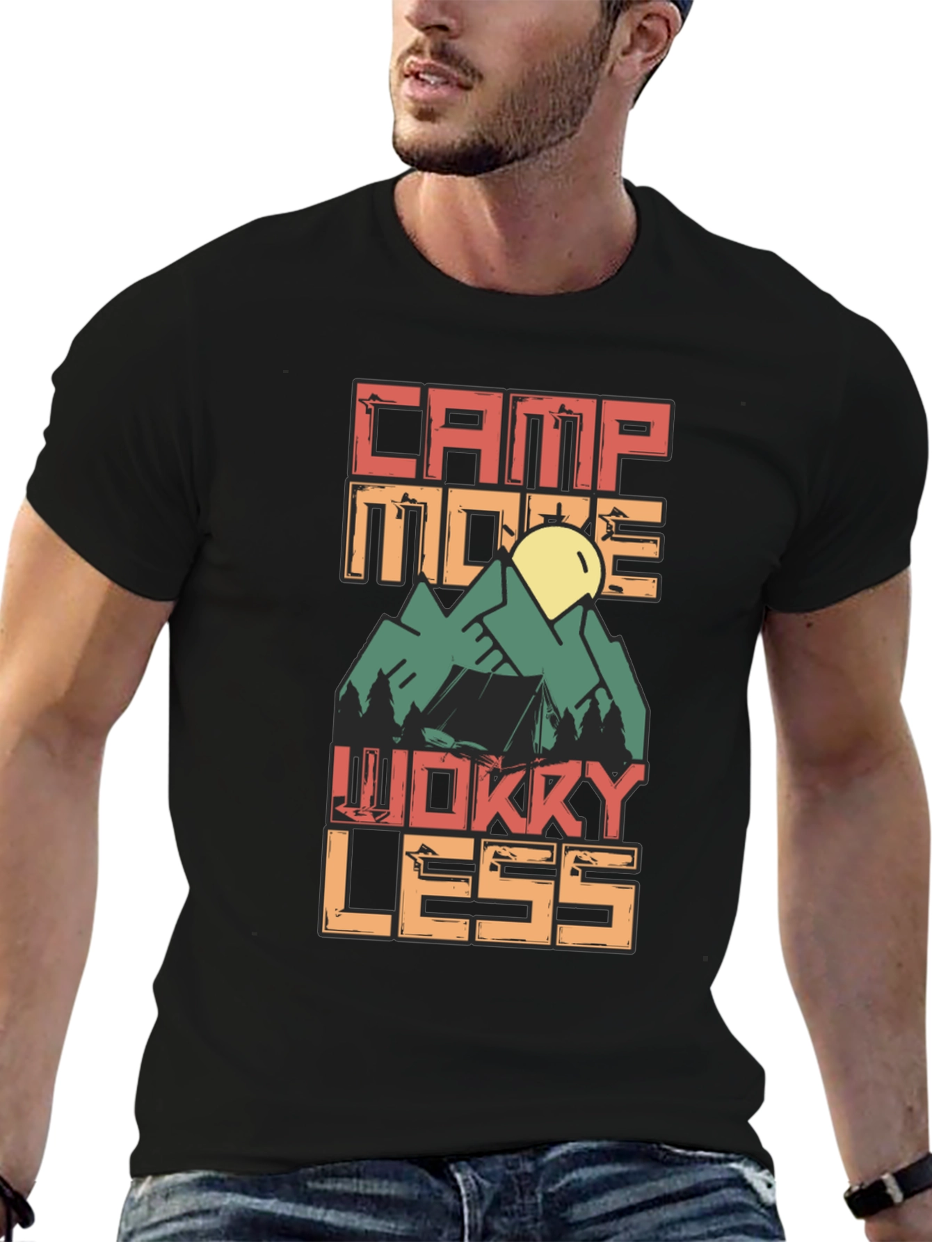 Camp More Worry Less Graphic Tee