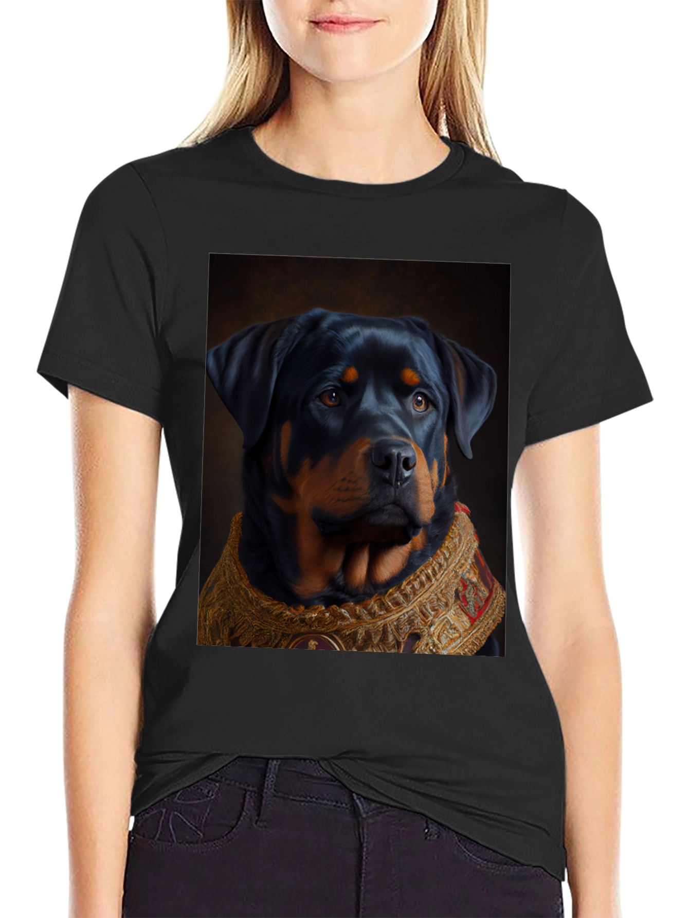 Regal Rottweiler Graphic Tee - Unique Dog Lover Gift