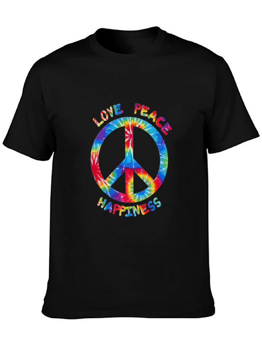 Peace Love Happiness Tie-Dye T-Shirt