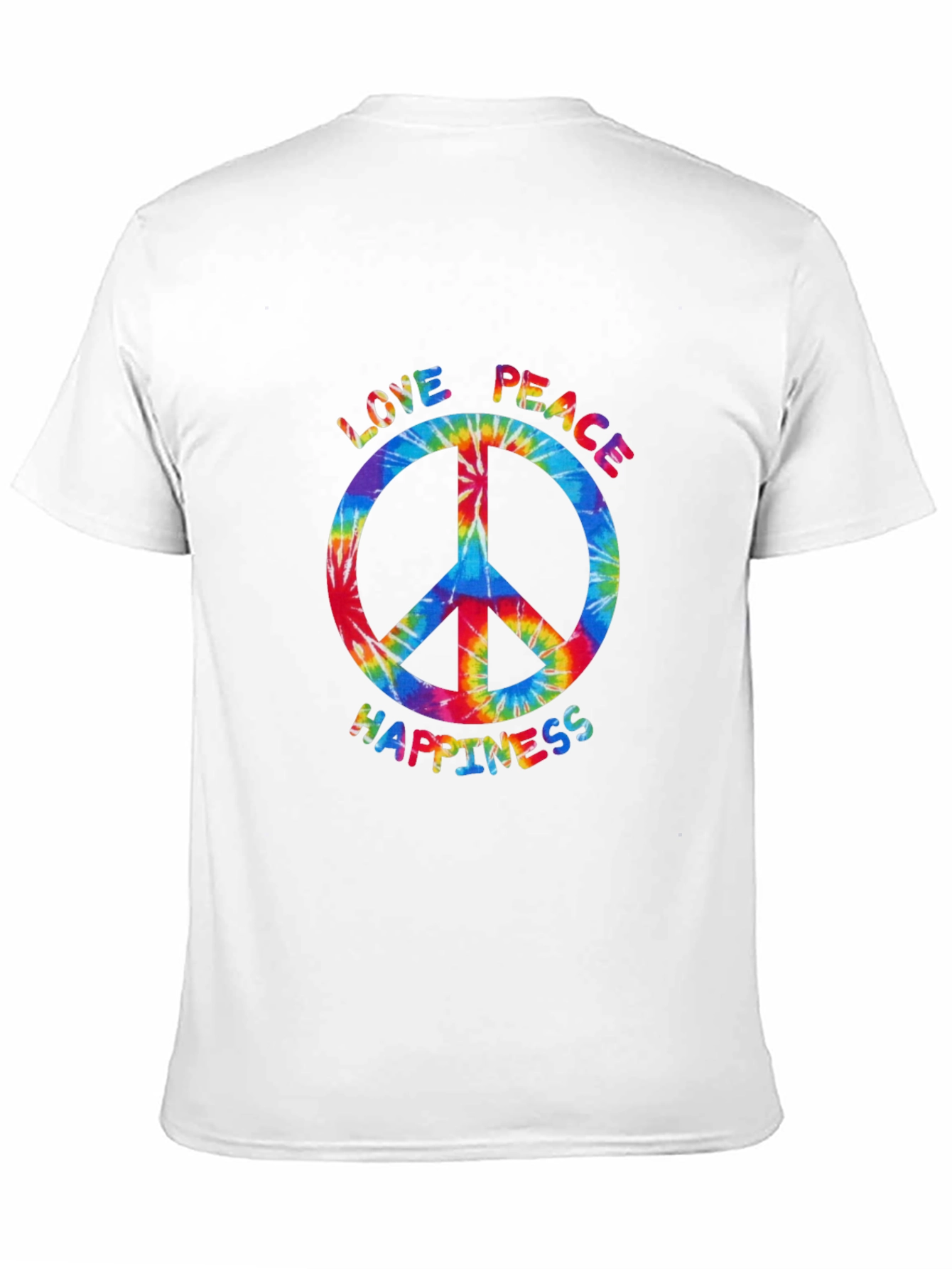 Peace Love Happiness Tie-Dye T-Shirt