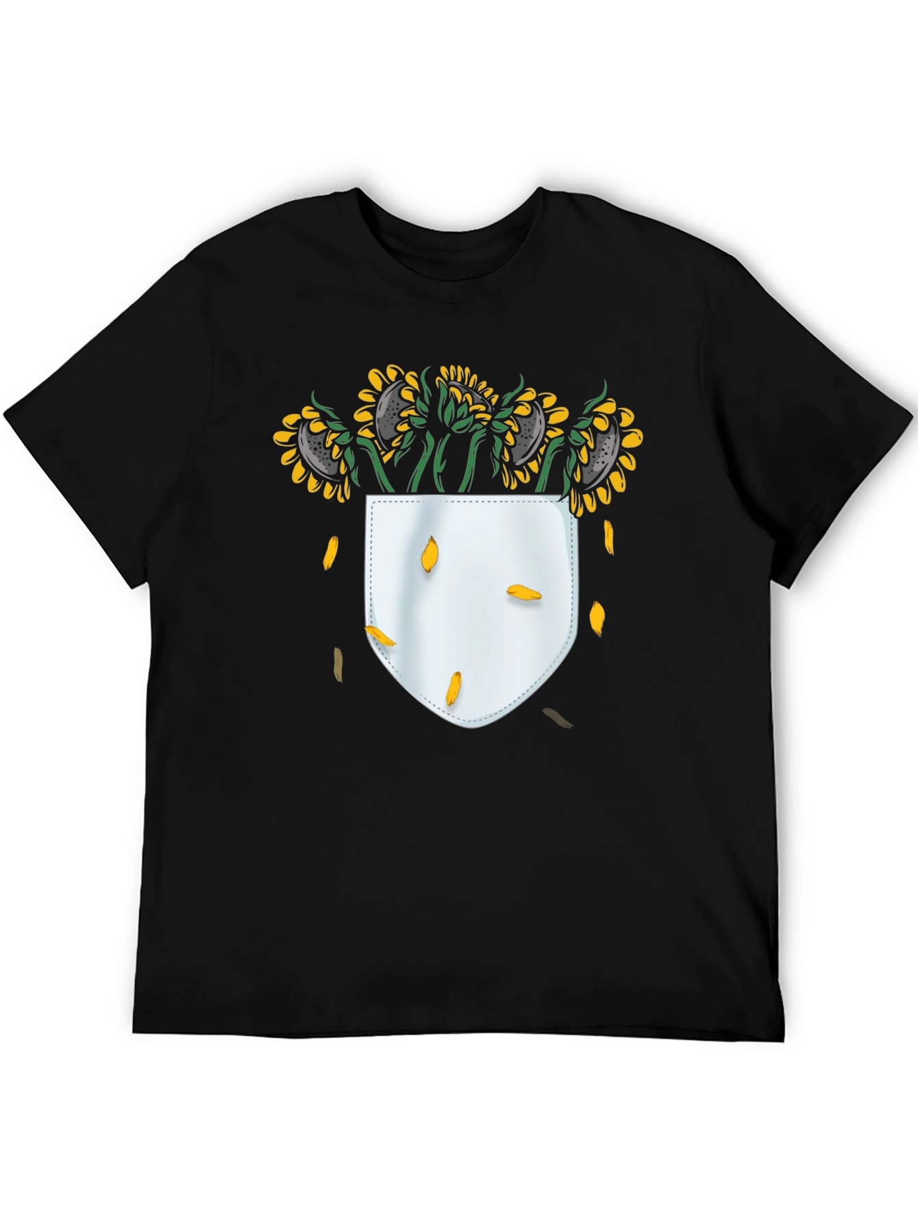 Sunflower Pocket T-Shirt - Black Graphic Tee