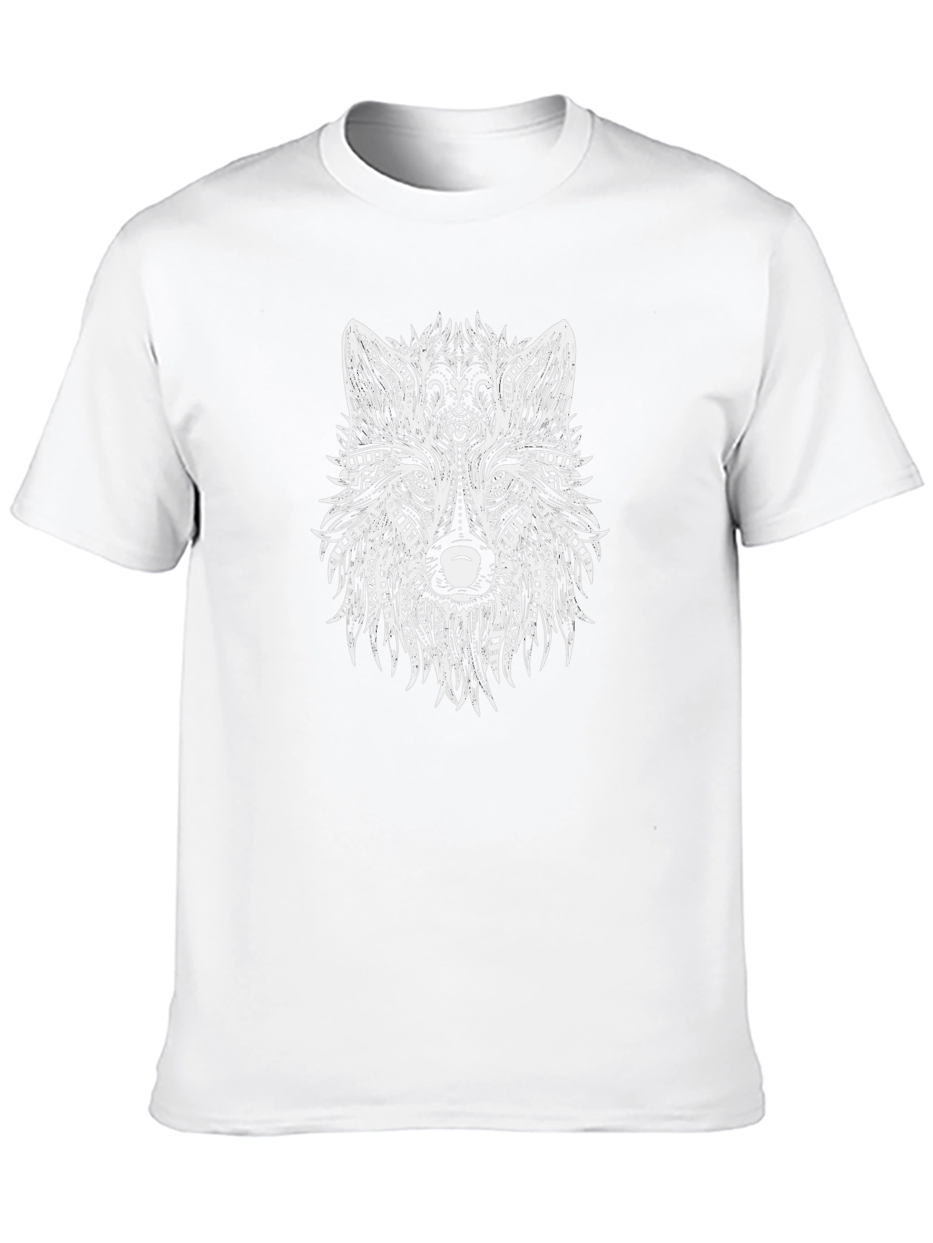 Wolf Graphic Print Black Crew Neck Tee