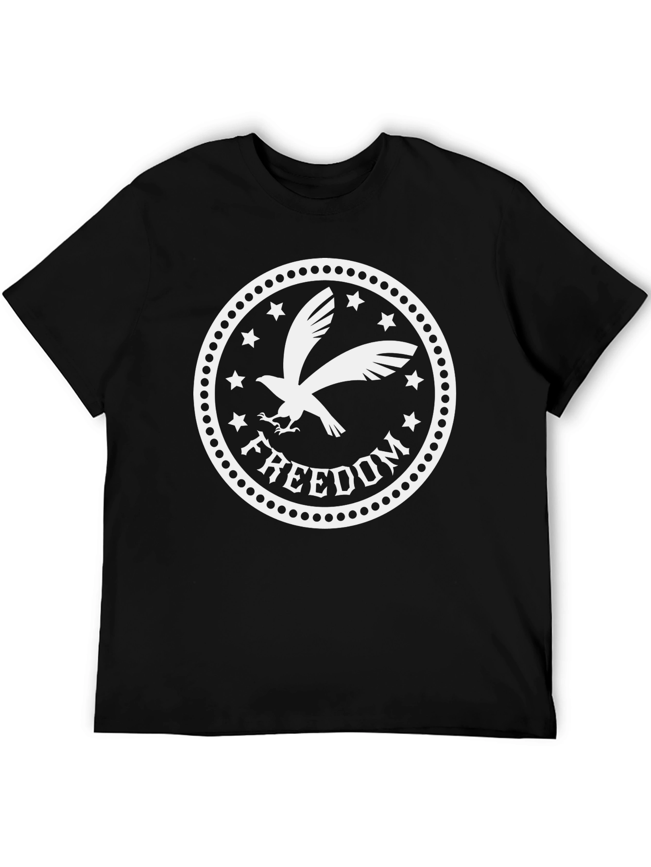 Freedom Eagle Graphic Tee - Black Cotton Blend
