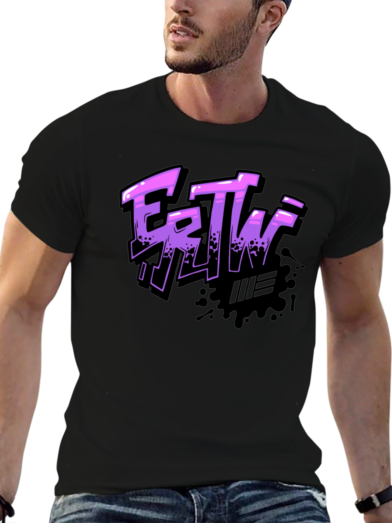 Ertw Graphic Print Black T-Shirt