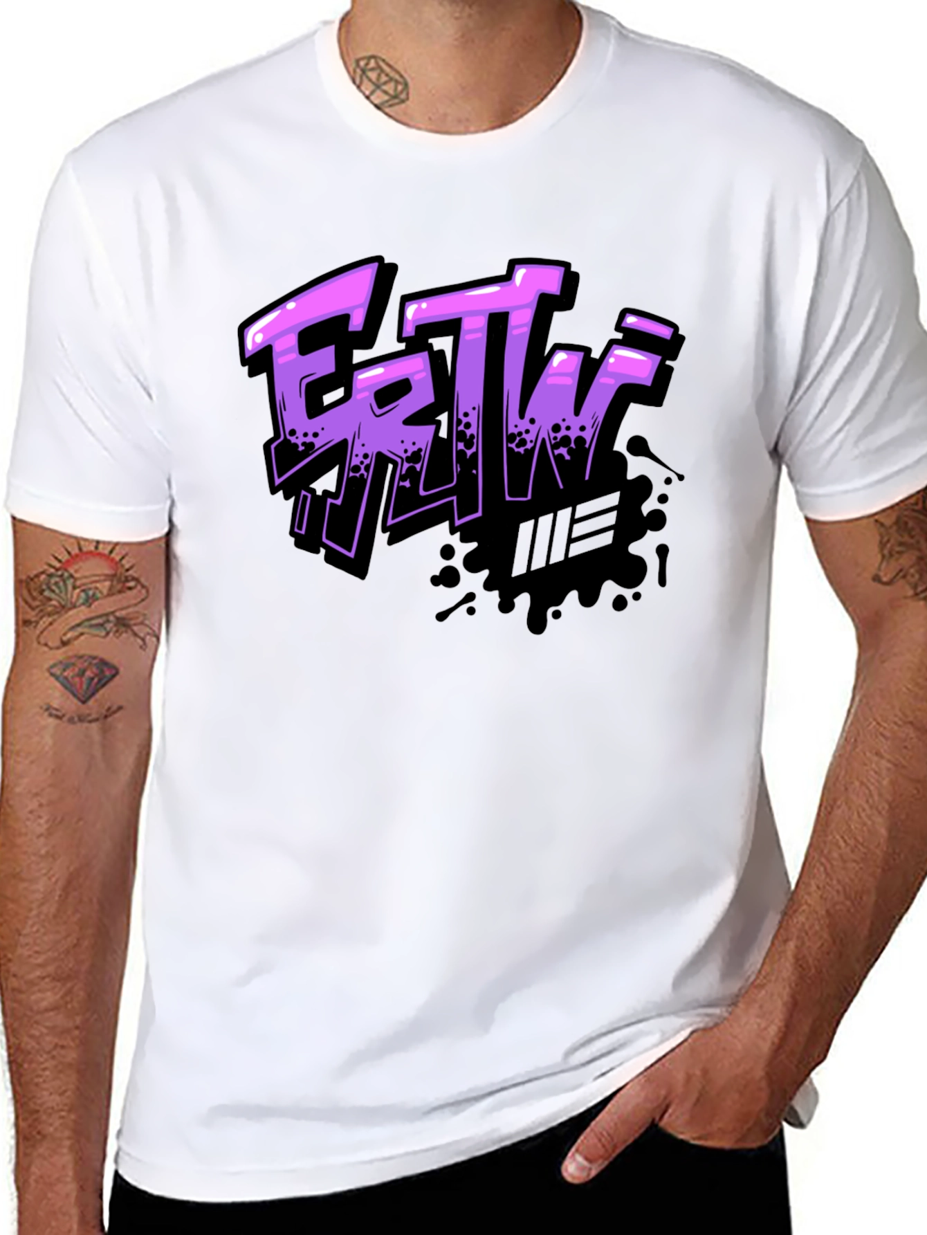 Ertw Graphic Print Black T-Shirt