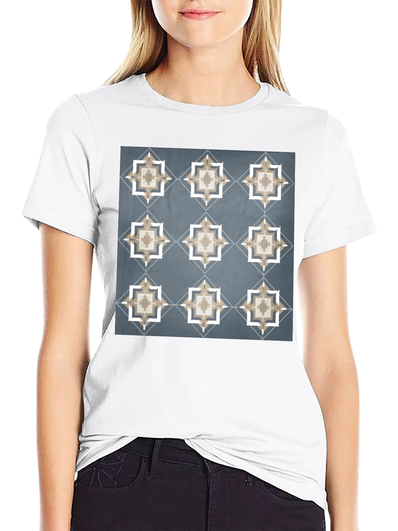 Geometric Star Pattern T-Shirt - Modern Style