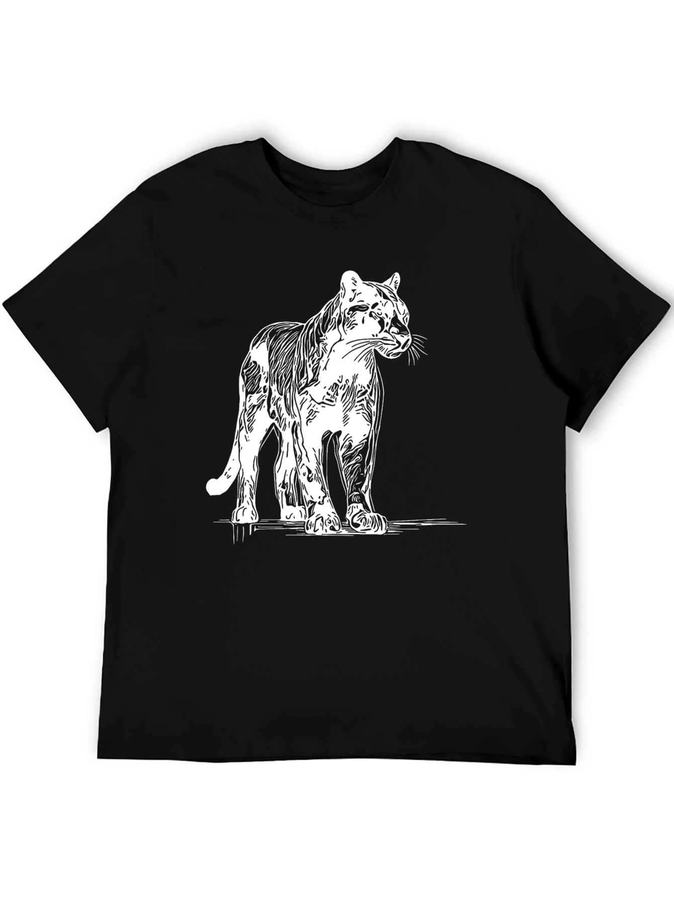 Black T-Shirt with White Puma Print
