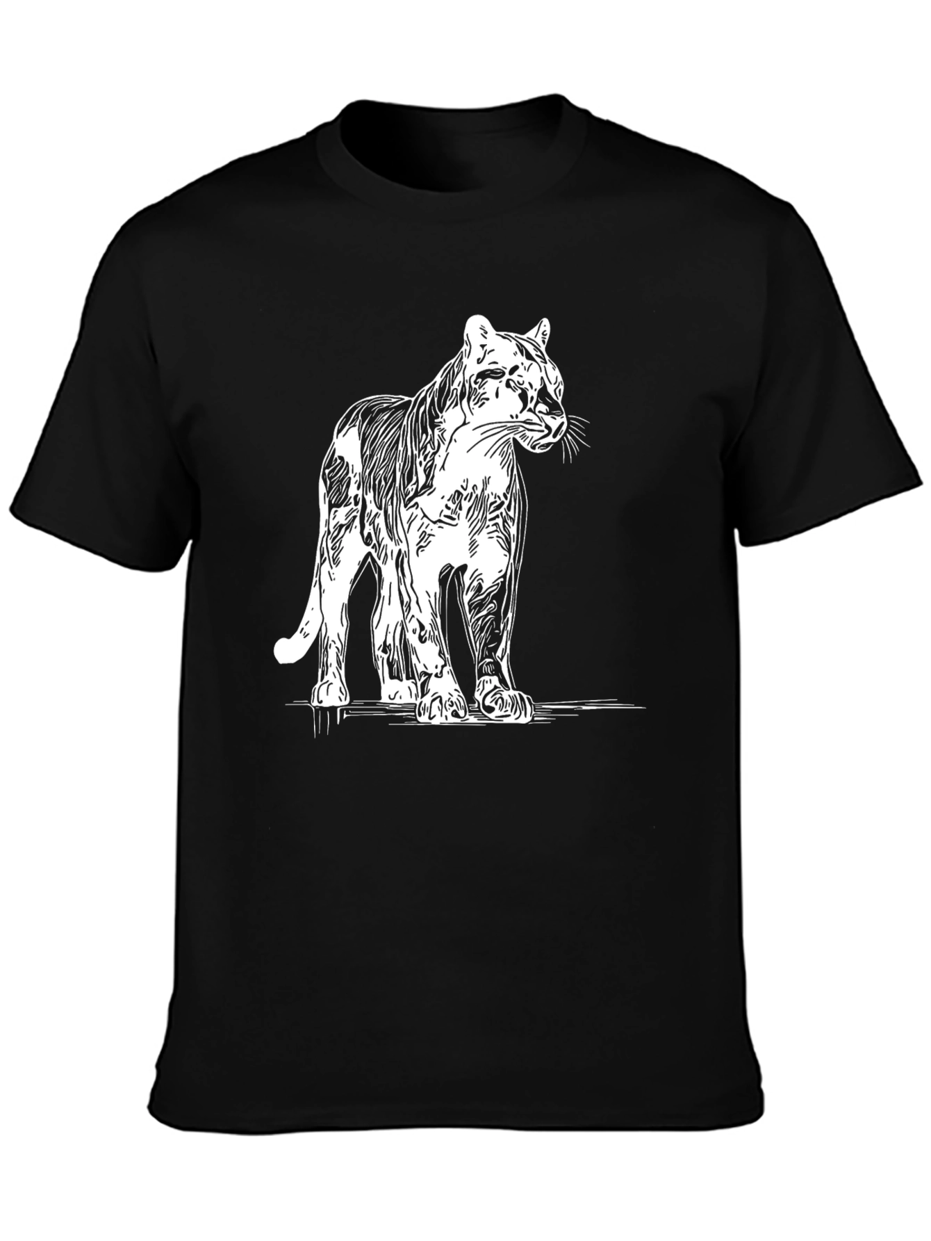 Black T-Shirt with White Puma Print