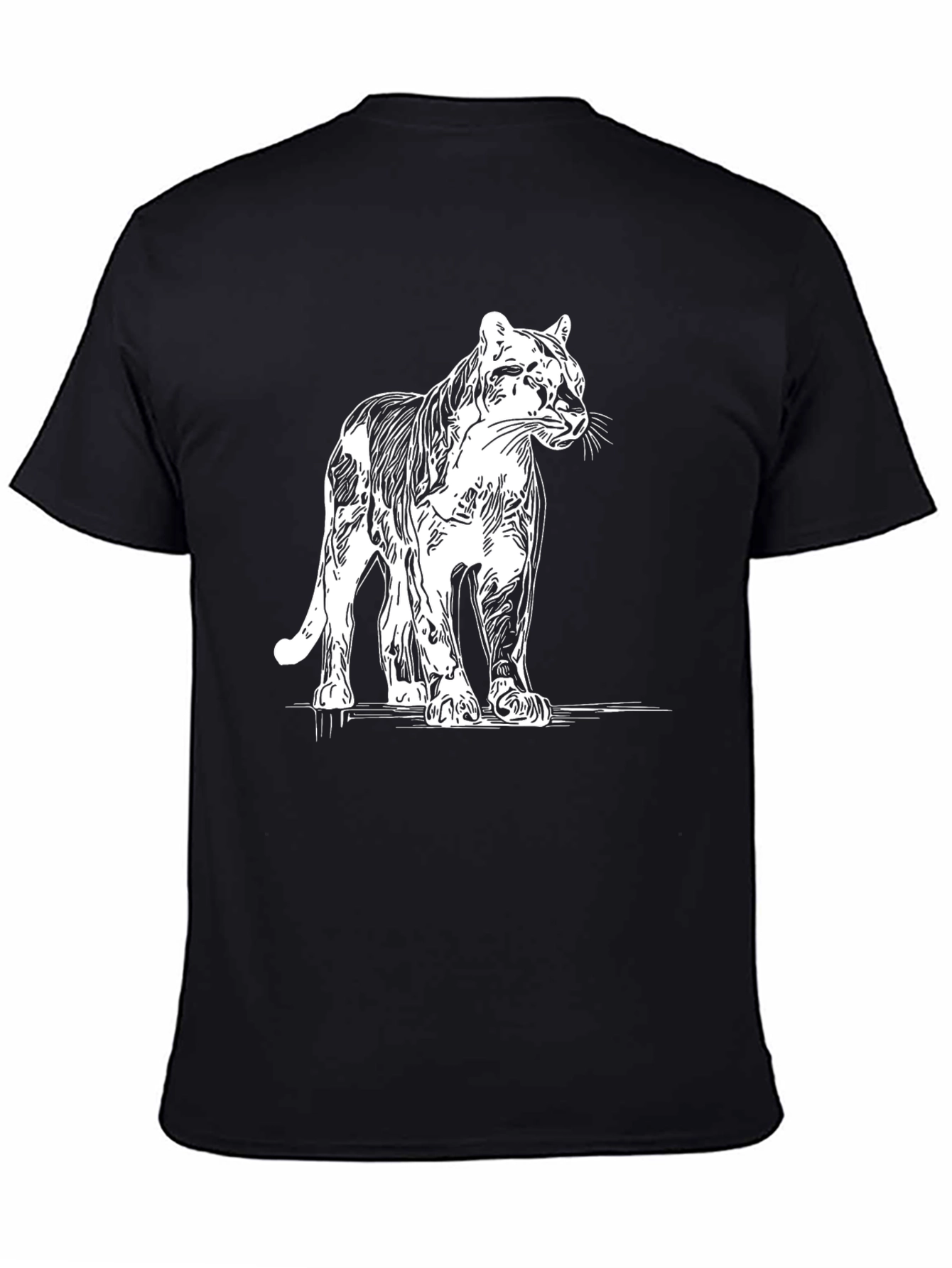 Black T-Shirt with White Puma Print
