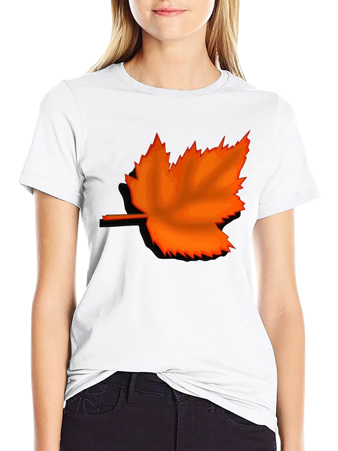 Autumn Maple Leaf Graphic Tee - Stylish Casual Wear