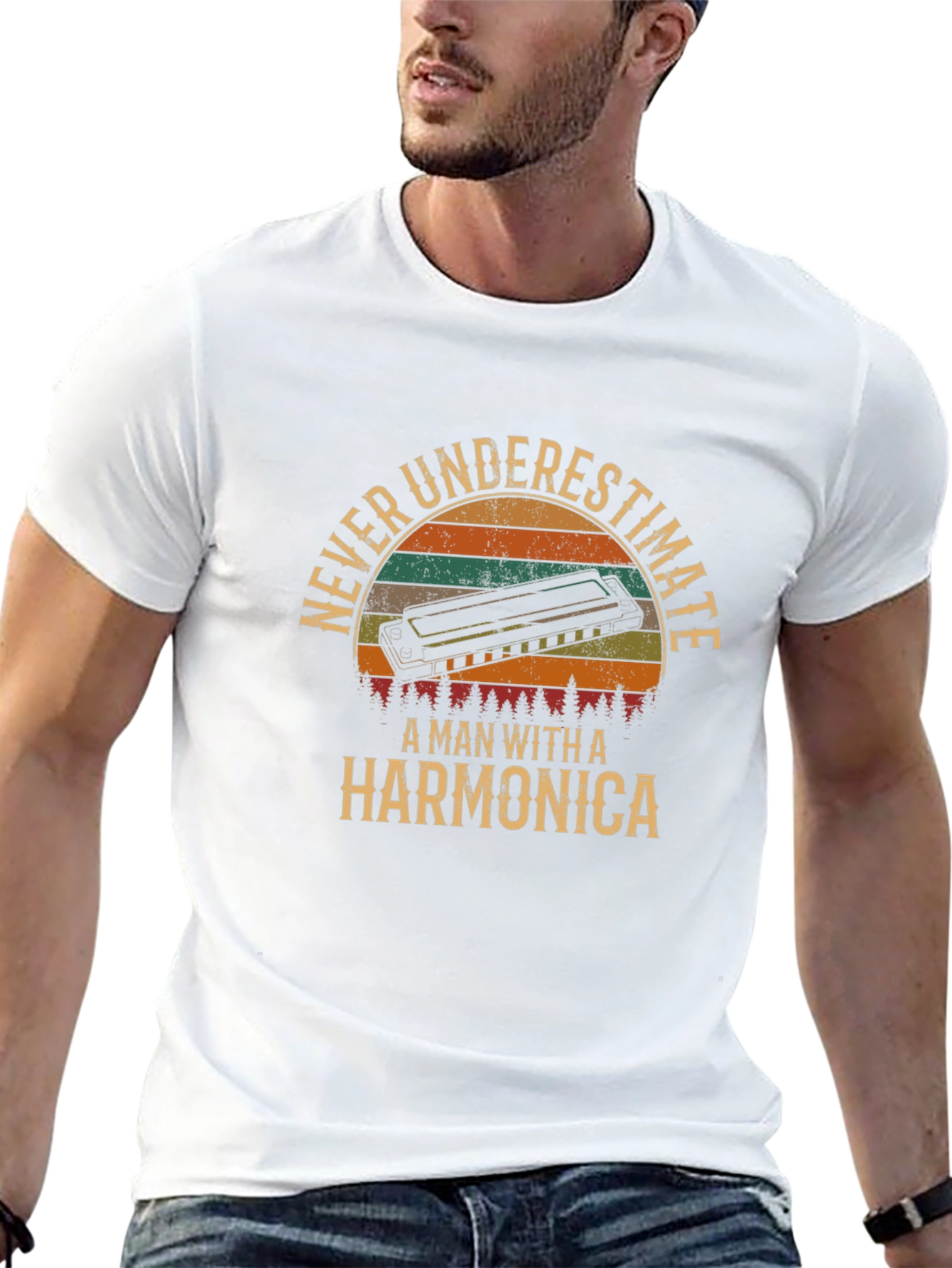 Never Underestimate Harmonica T-Shirt