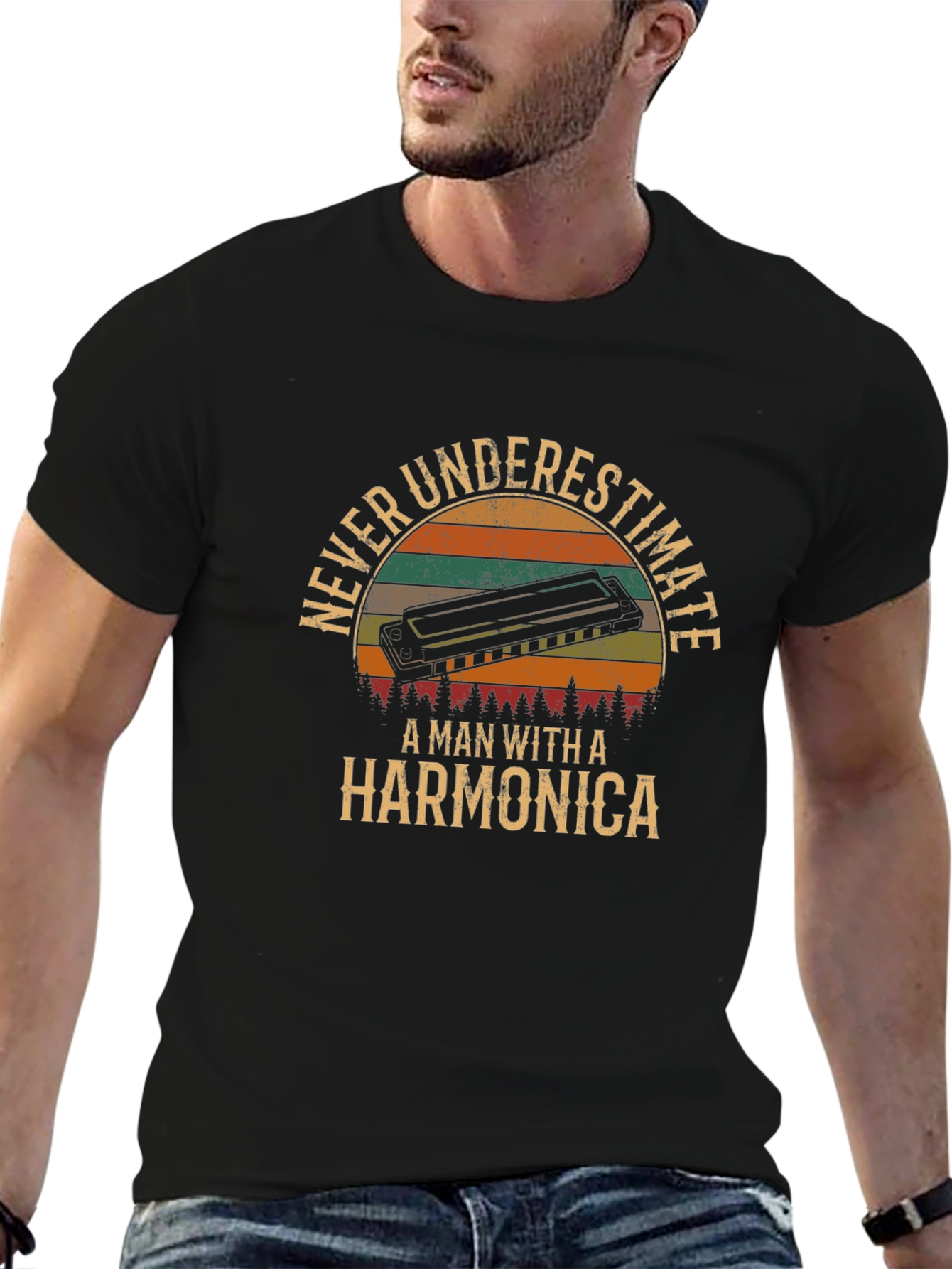Never Underestimate Harmonica T-Shirt