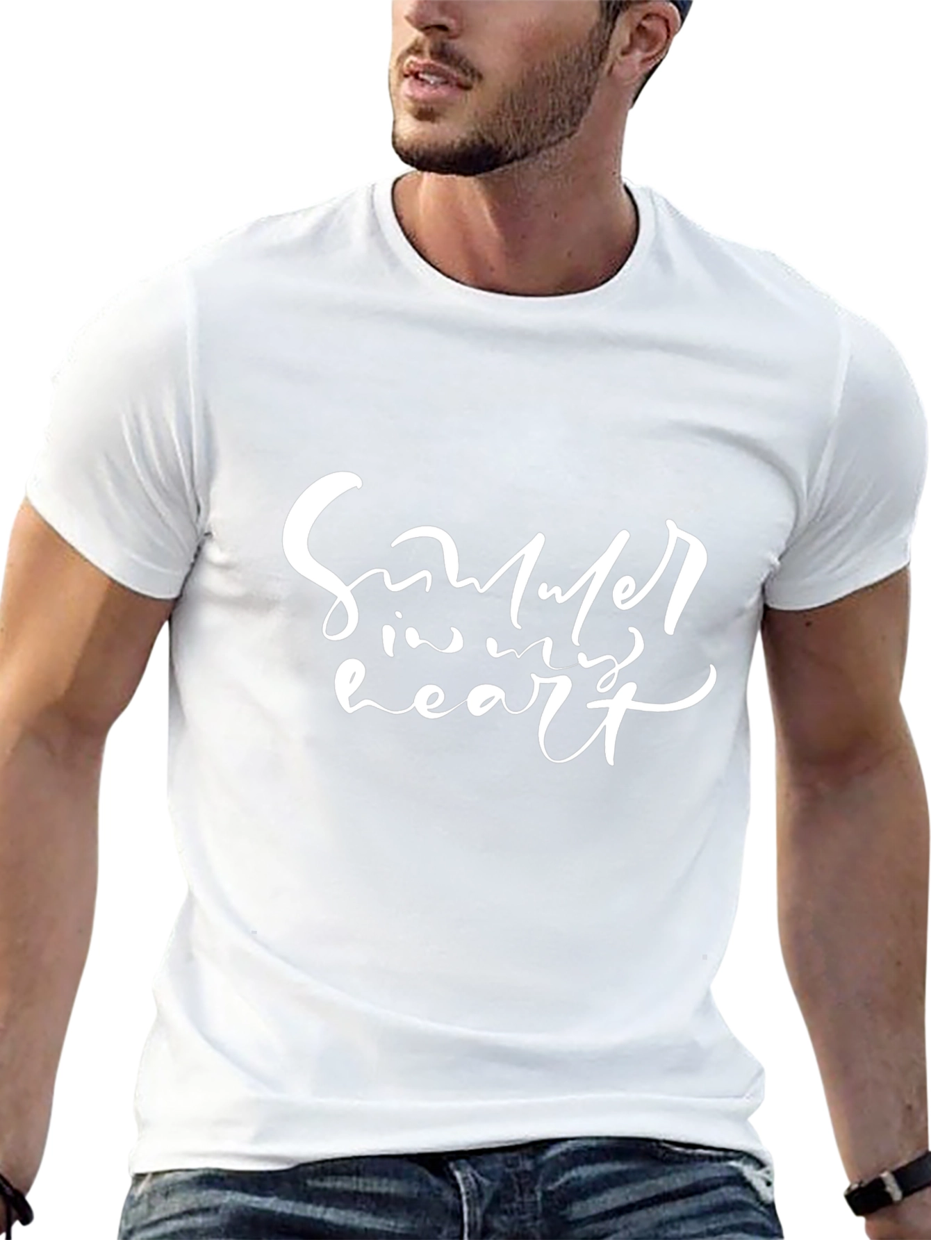 Summer in My Heart Black Graphic T-Shirt