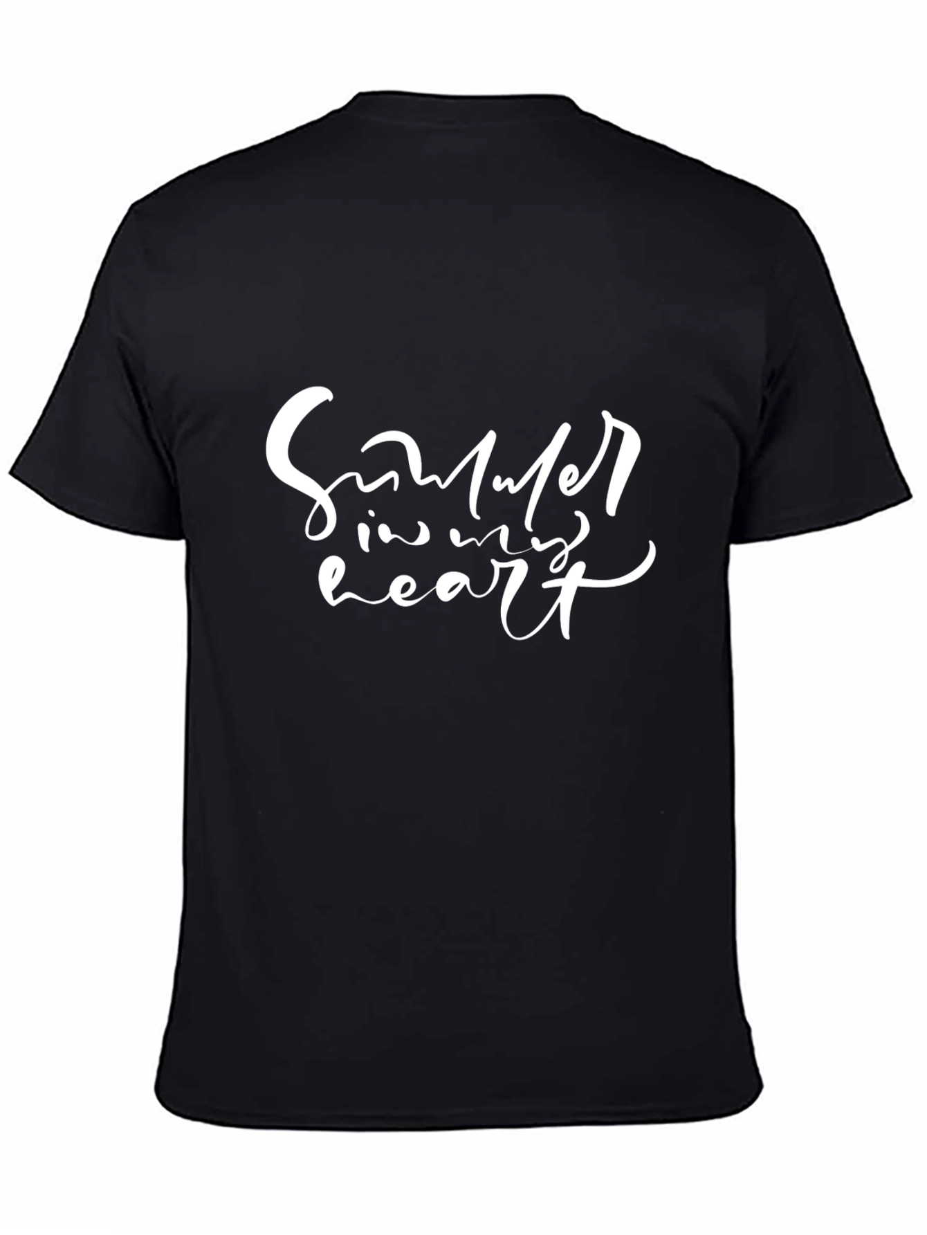 Summer in My Heart Black Graphic T-Shirt