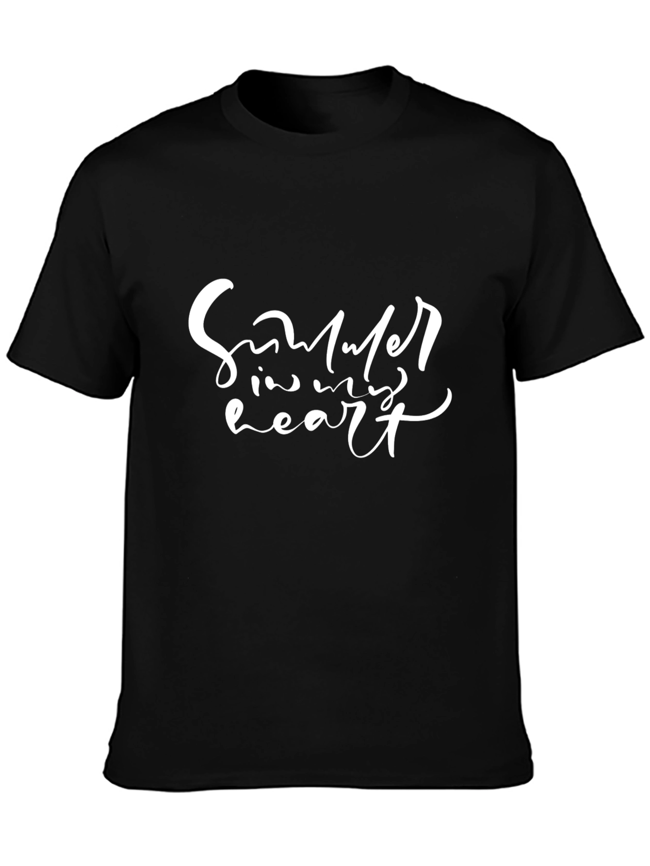 Summer in My Heart Black Graphic T-Shirt
