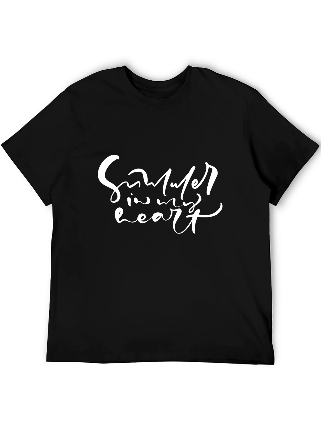 Summer in My Heart Black Graphic T-Shirt