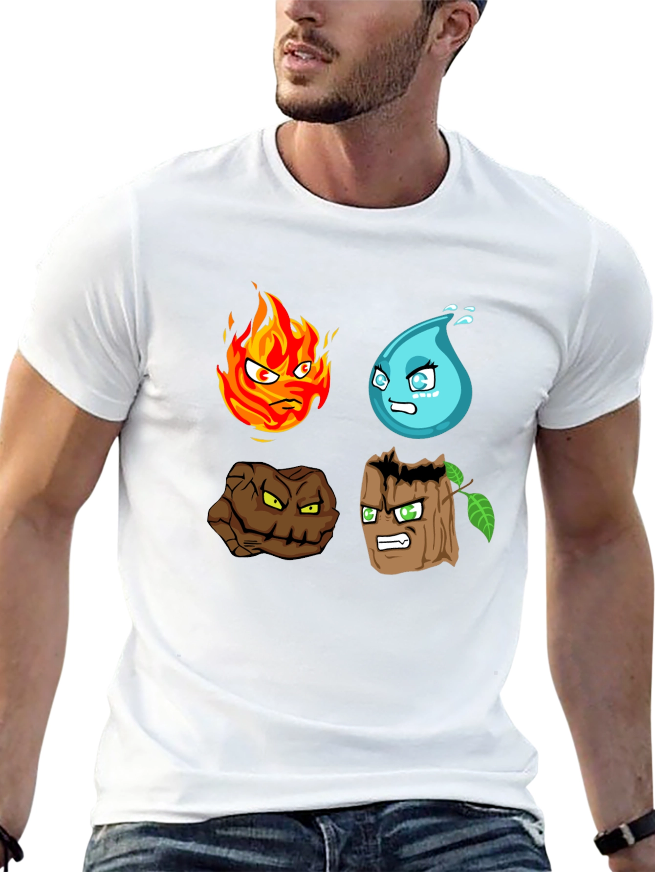 Elements T-Shirt - Fire Water Earth Wood Graphic Tee