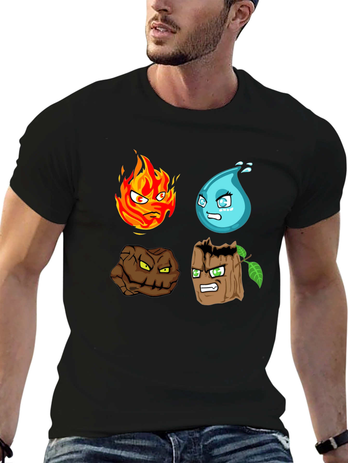 Elements T-Shirt - Fire Water Earth Wood Graphic Tee