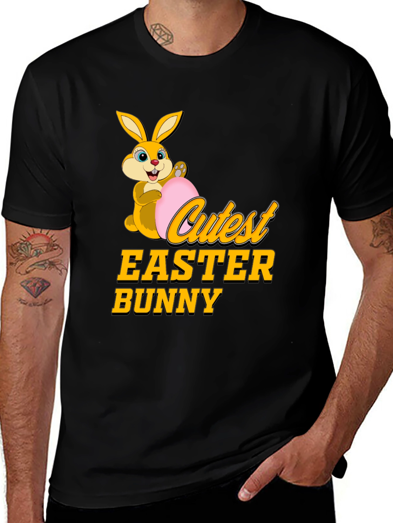 Cutest Easter Bunny Black T-Shirt