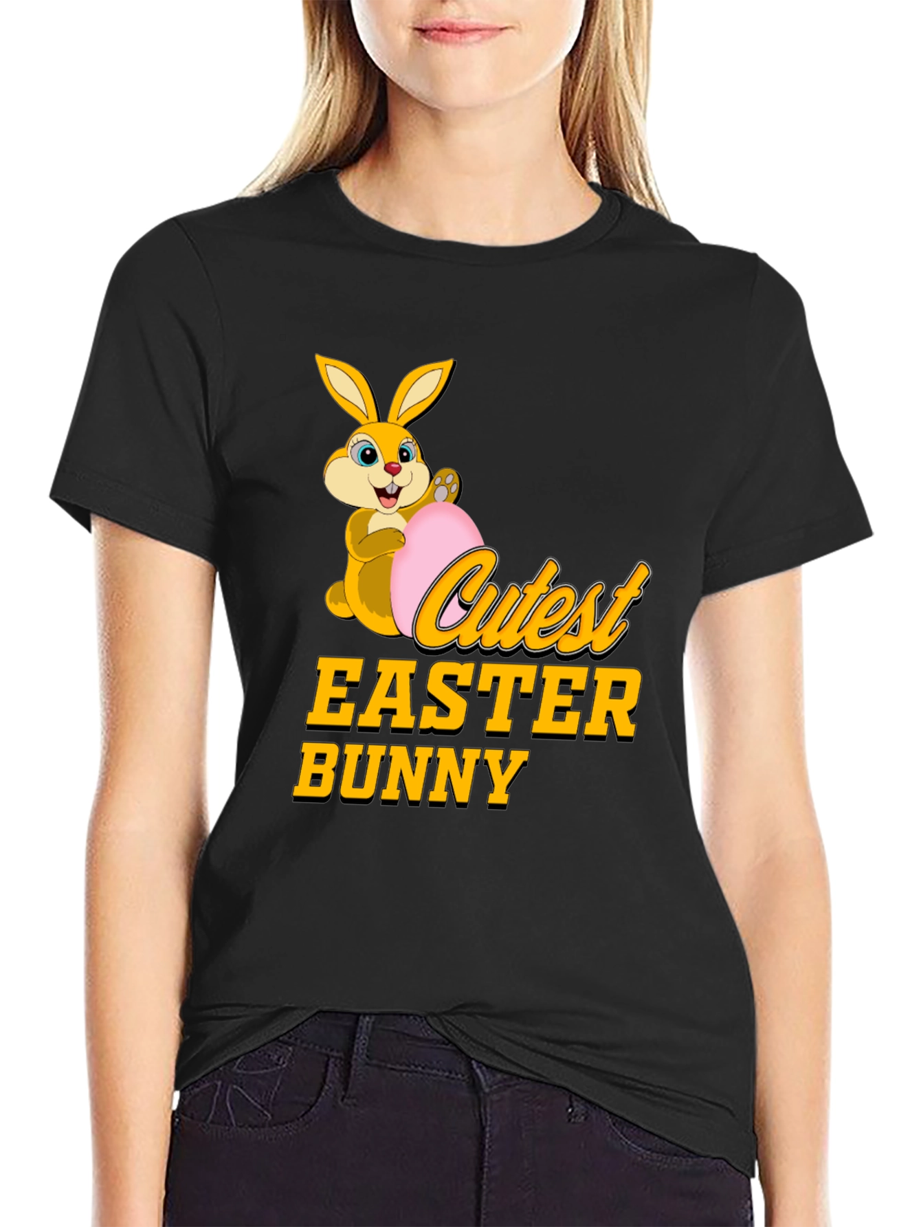 Cutest Easter Bunny Black T-Shirt