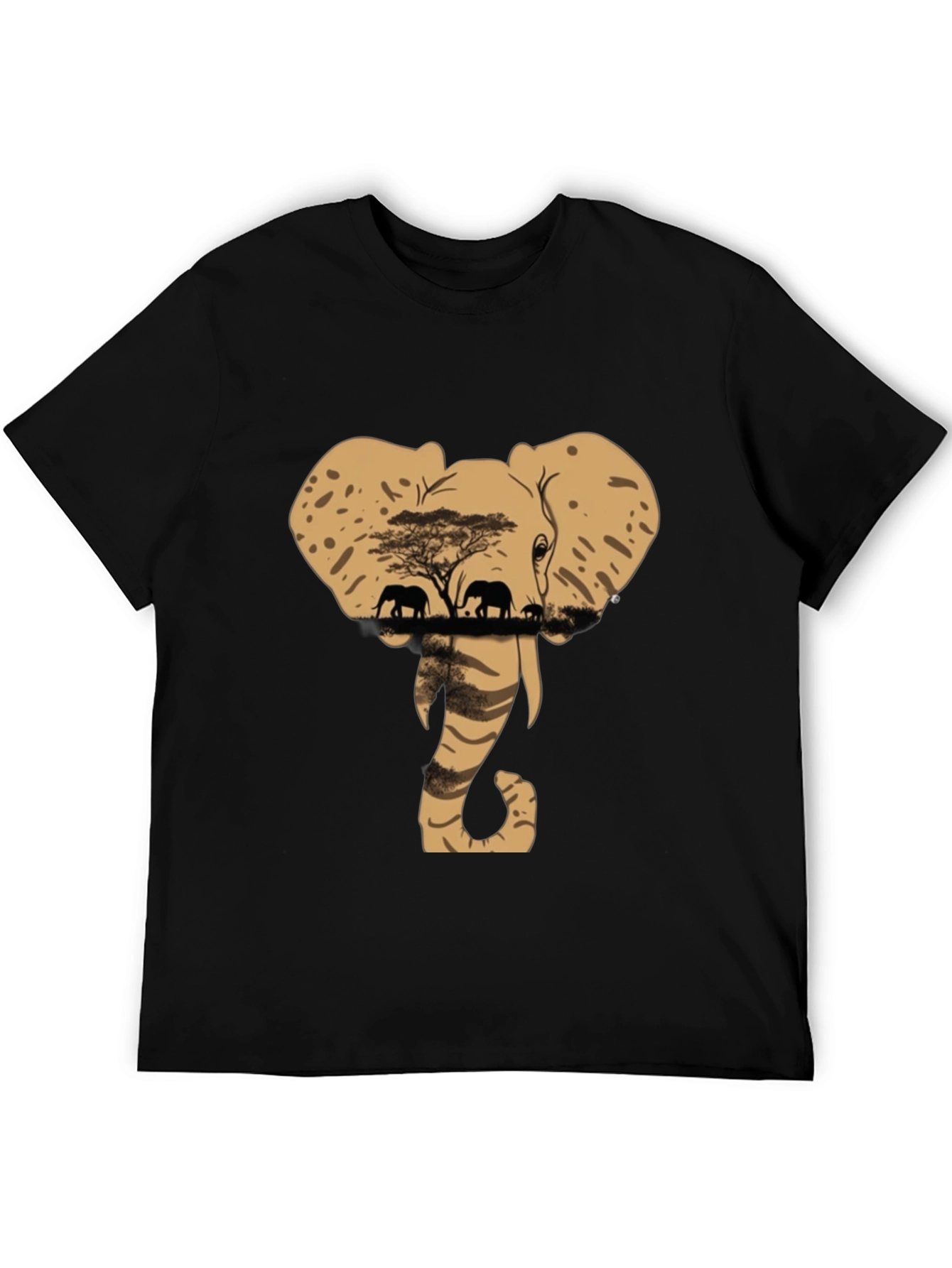 Elephant Silhouette Graphic Tee - Nature Safari Design
