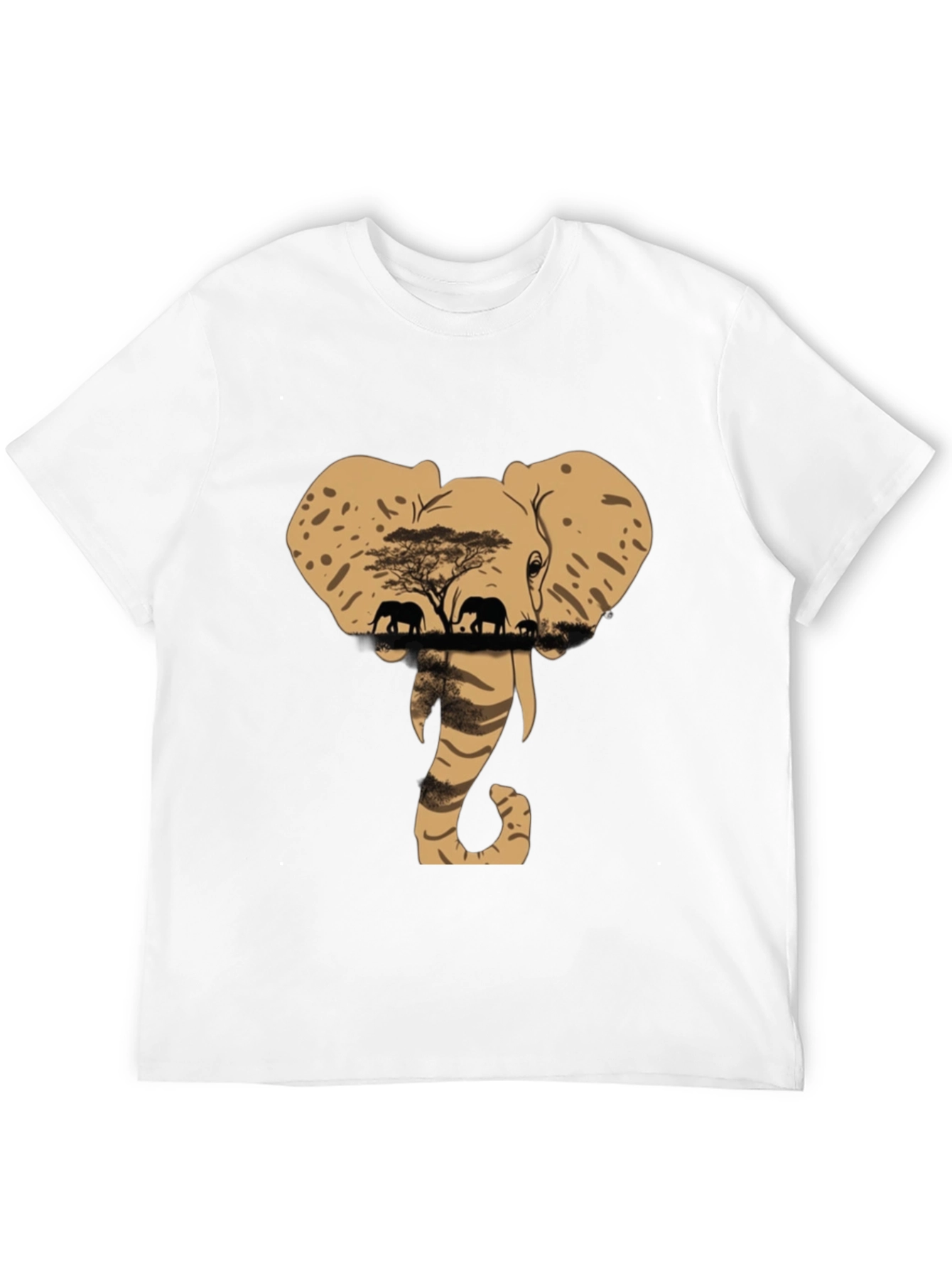 Elephant Silhouette Graphic Tee - Nature Safari Design
