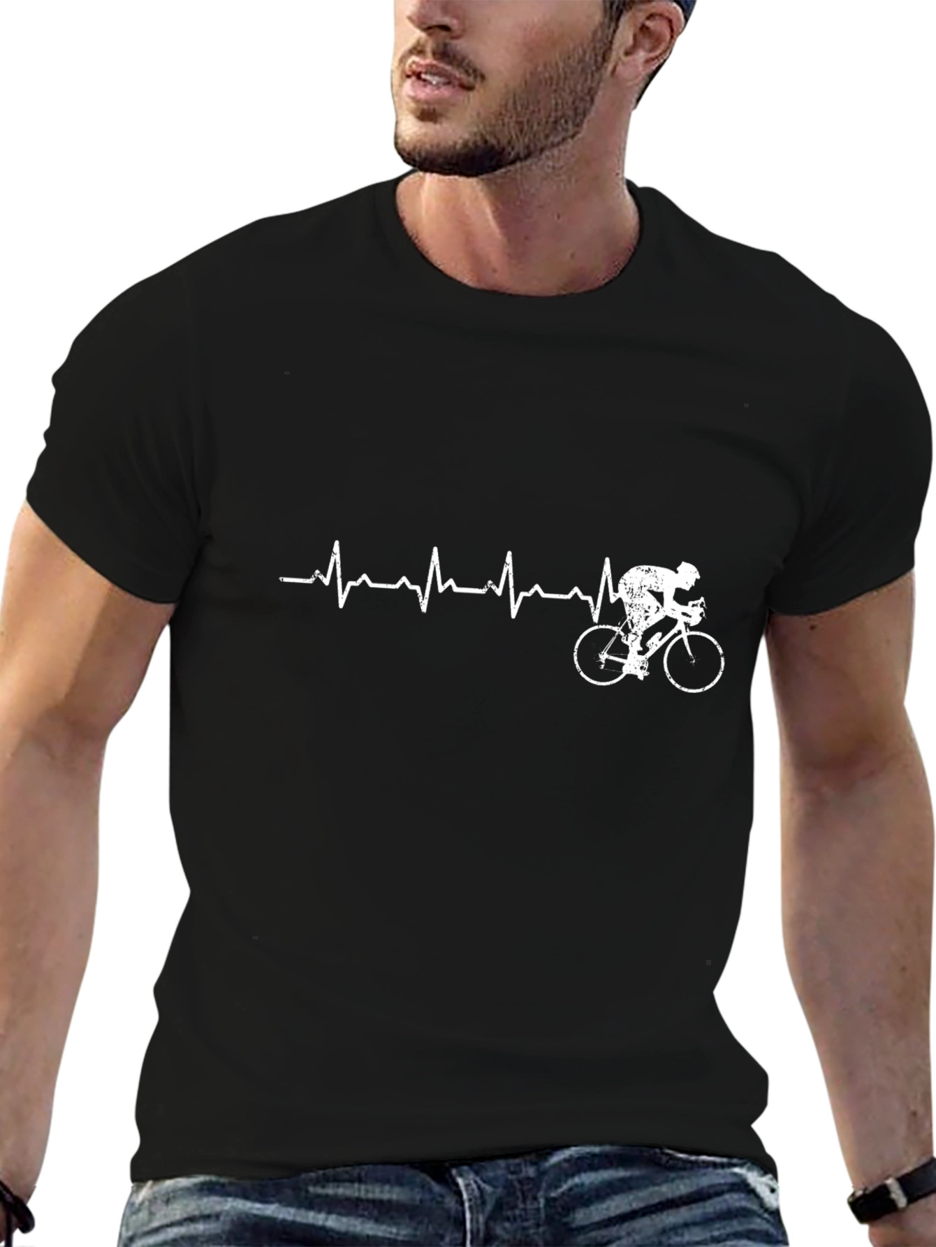Cycling Heartbeat T-Shirt - Ride Your Passion