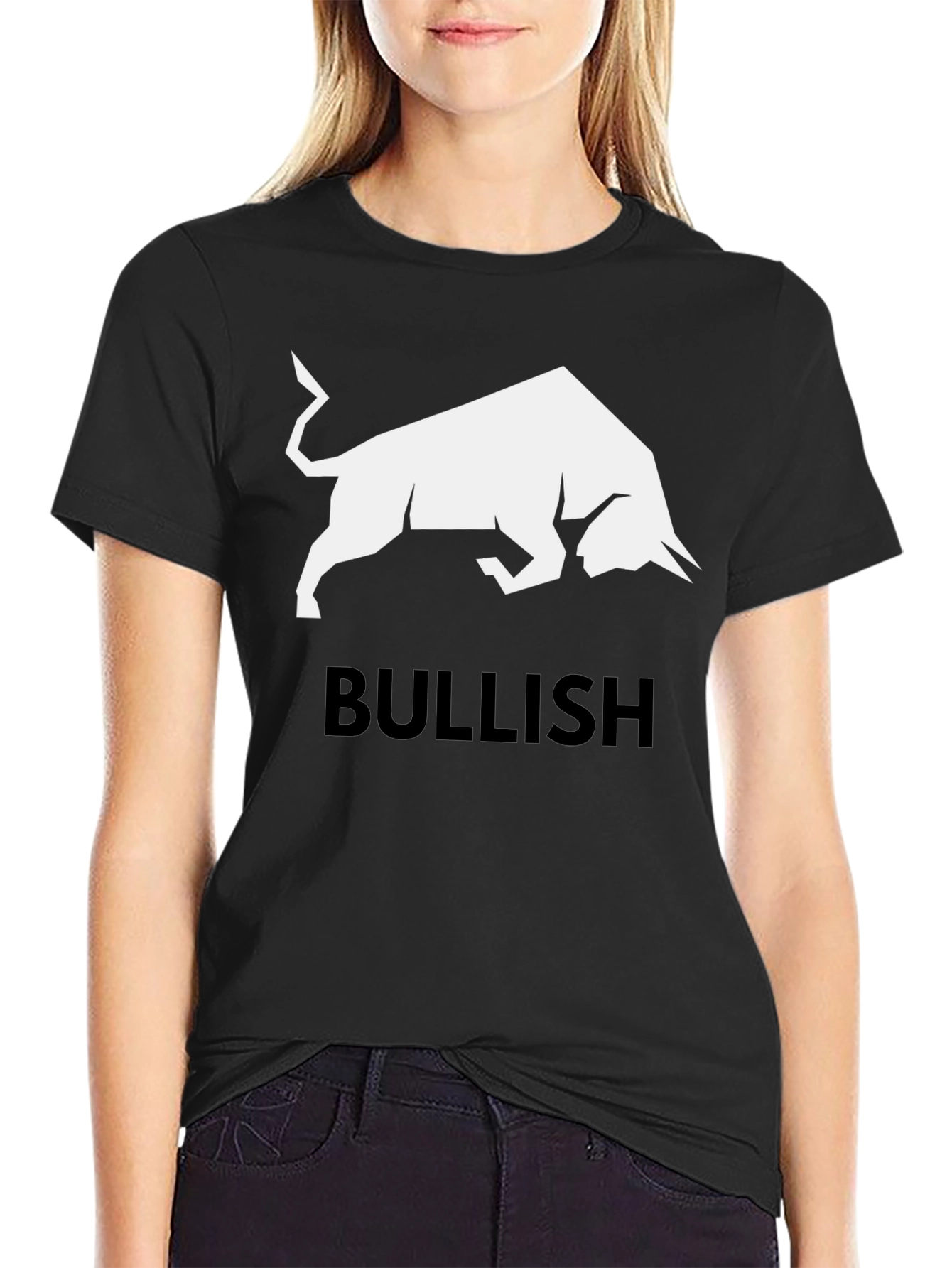 Bullish Graphic Tee - Black Cotton T-Shirt
