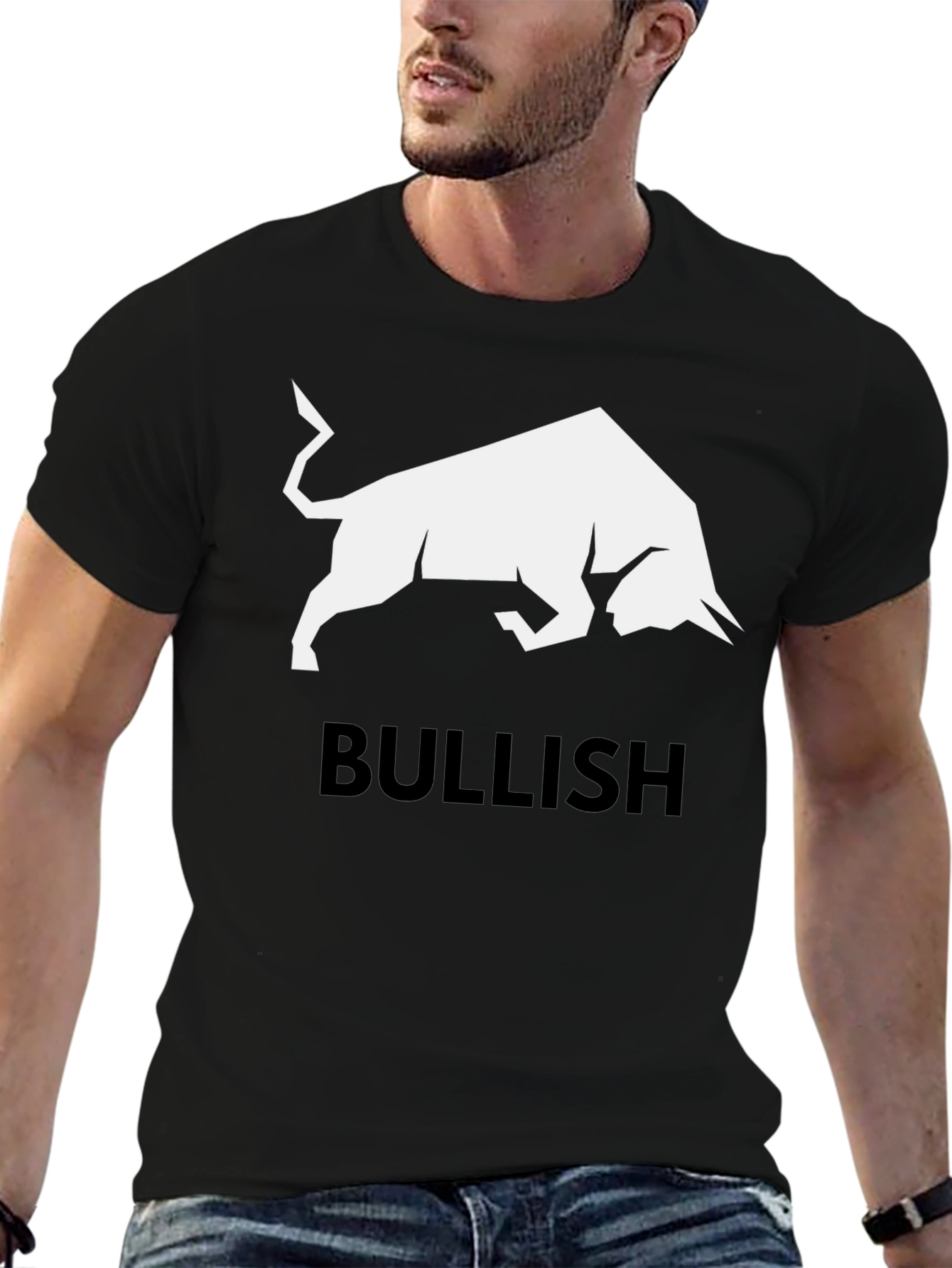 Bullish Graphic Tee - Black Cotton T-Shirt