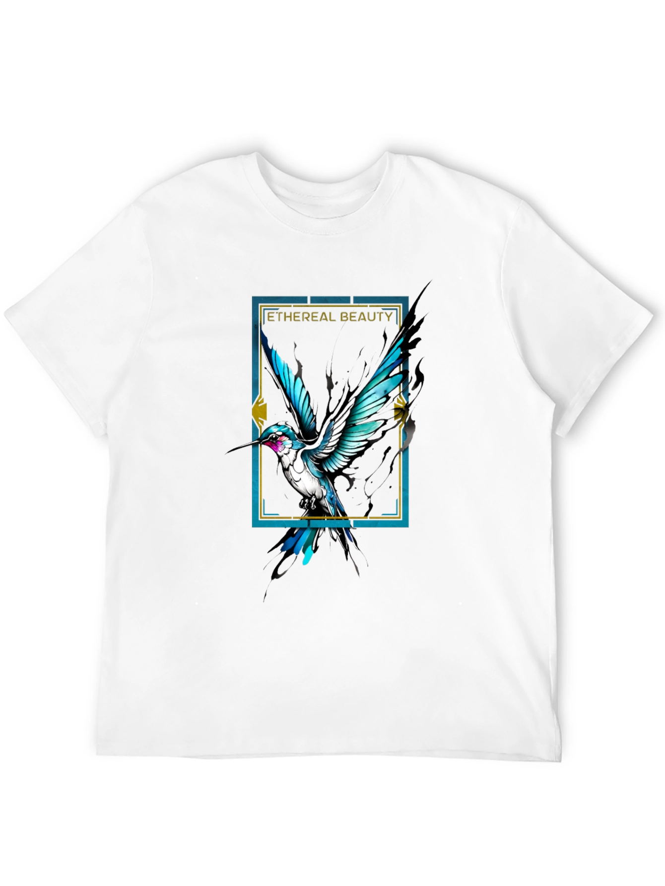 Ethereal Beauty Bird Graphic Black Tee